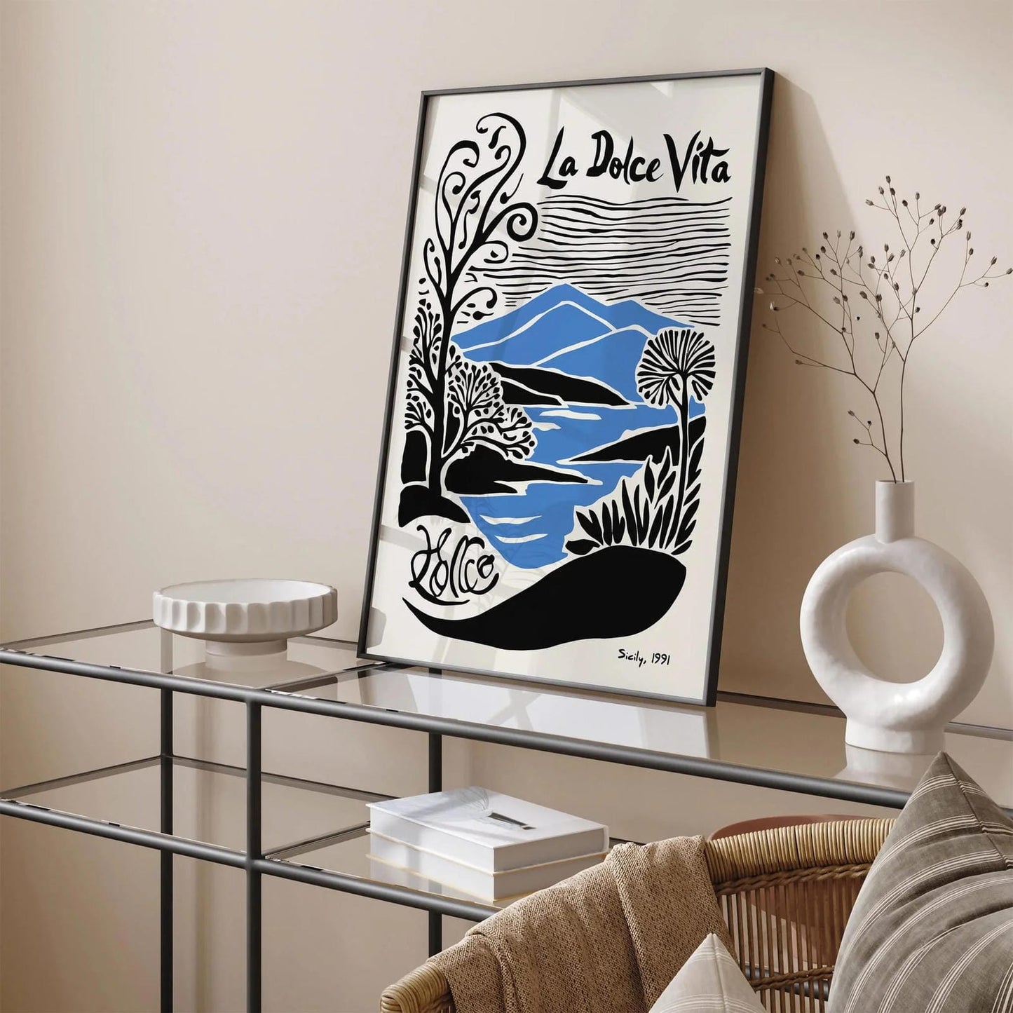 Sicily Travel Poster 1991 – La Dolce Vita Vintage Print