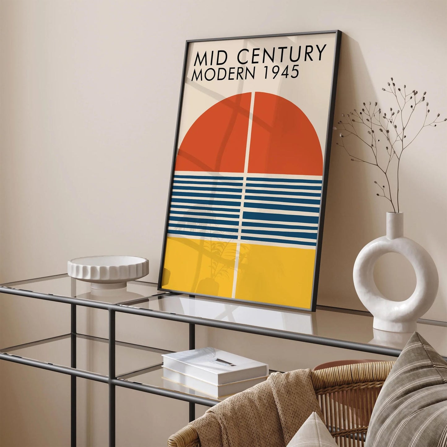 Mid Century Geometric Office Art Print