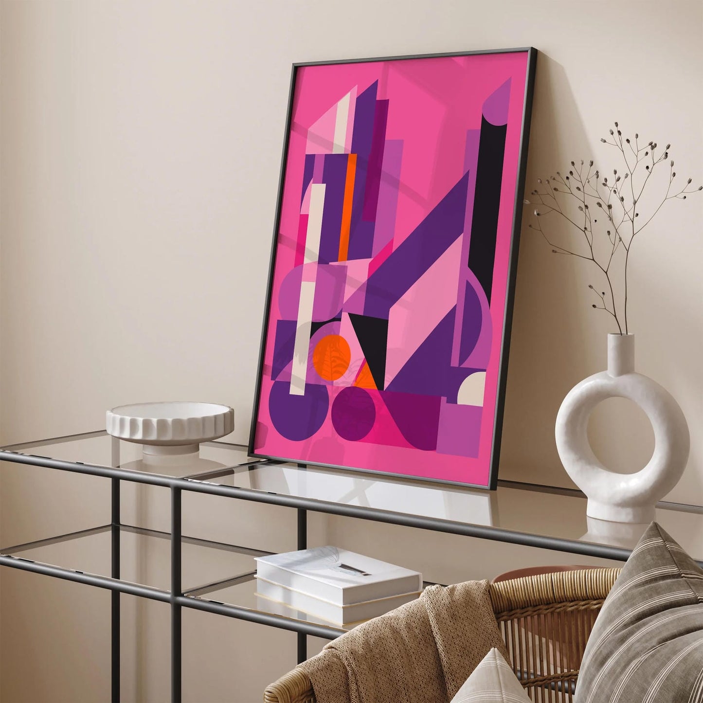 Abstract Still Life Pink and Purple Poster