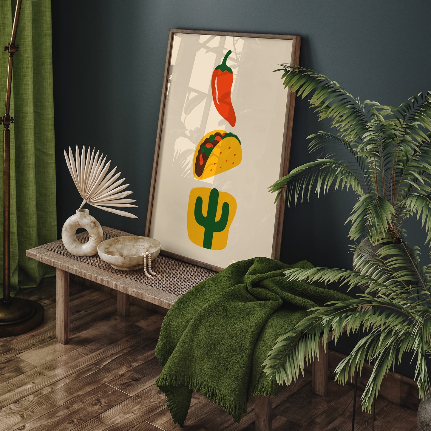 Minimalist Mexican Food Illustration for Kitchen Wall Decor