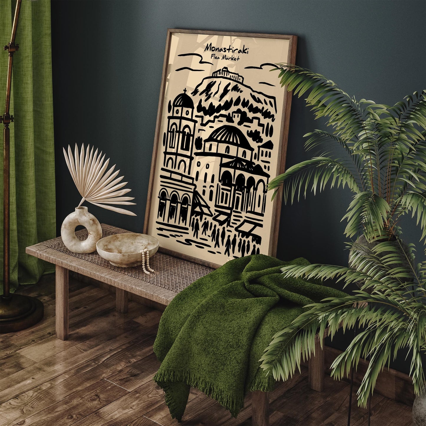 Monastiraki Market Poster - Athens Greece Travel Wall Art