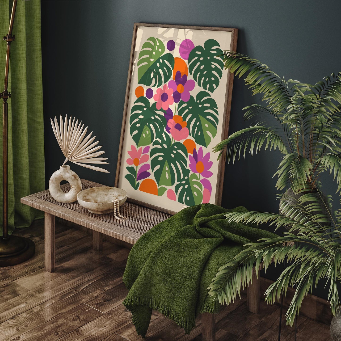 Colorful Jungle Monstera Poster – Tropical Botanical Wall Art Print