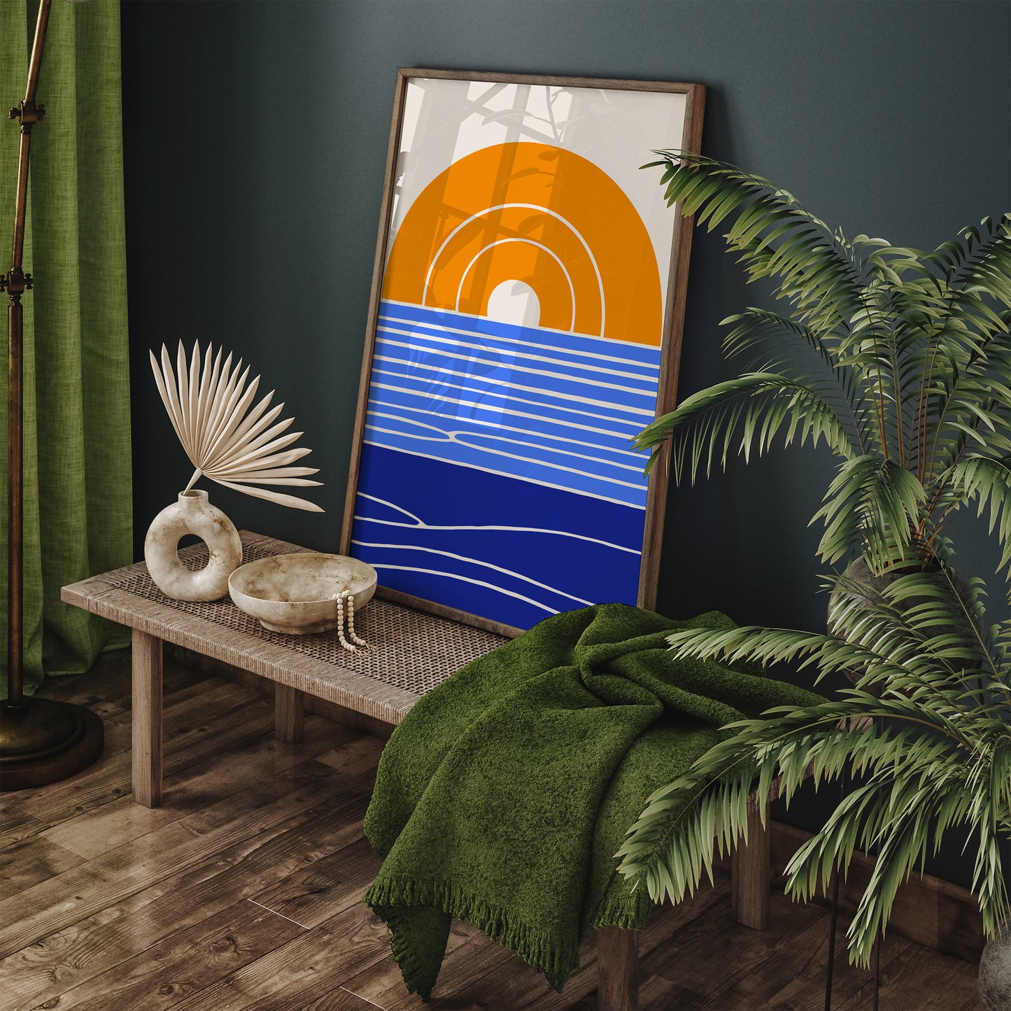 Mid Century Sun Retro Poster