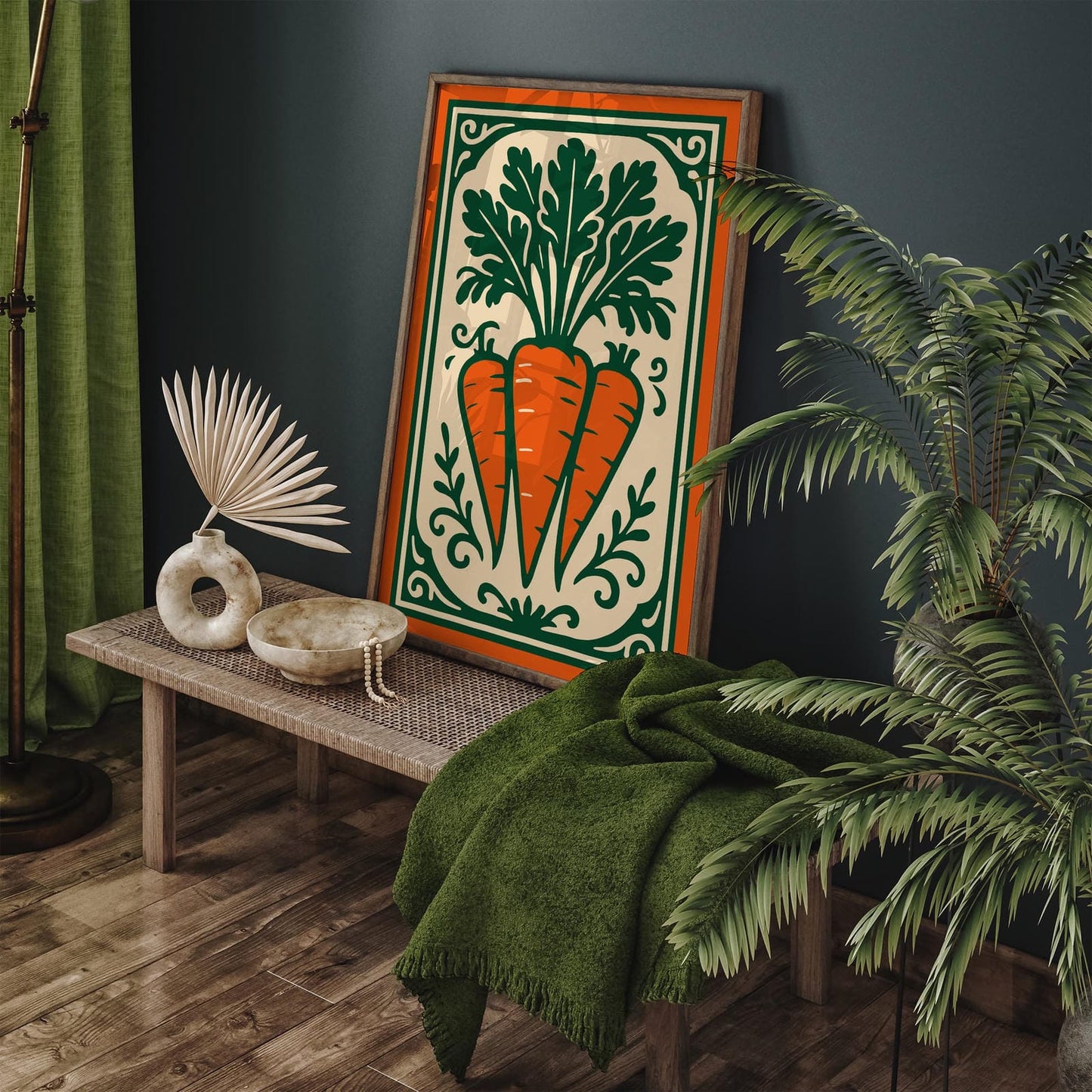 Carrots Vegetable Poster, Farmhouse Kitchen Wall Art