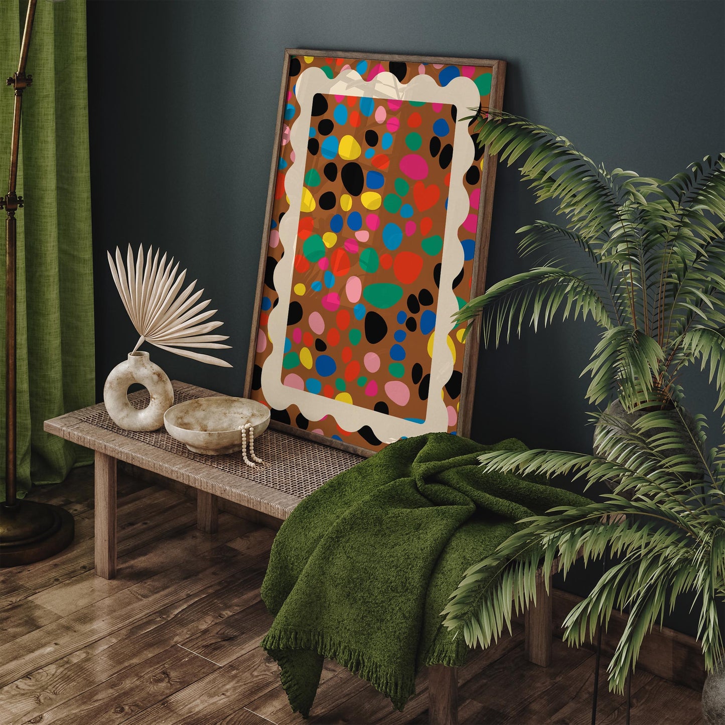 Colorful Confetti Spot Poster - Bold Maximalist Rainbow Wall Art