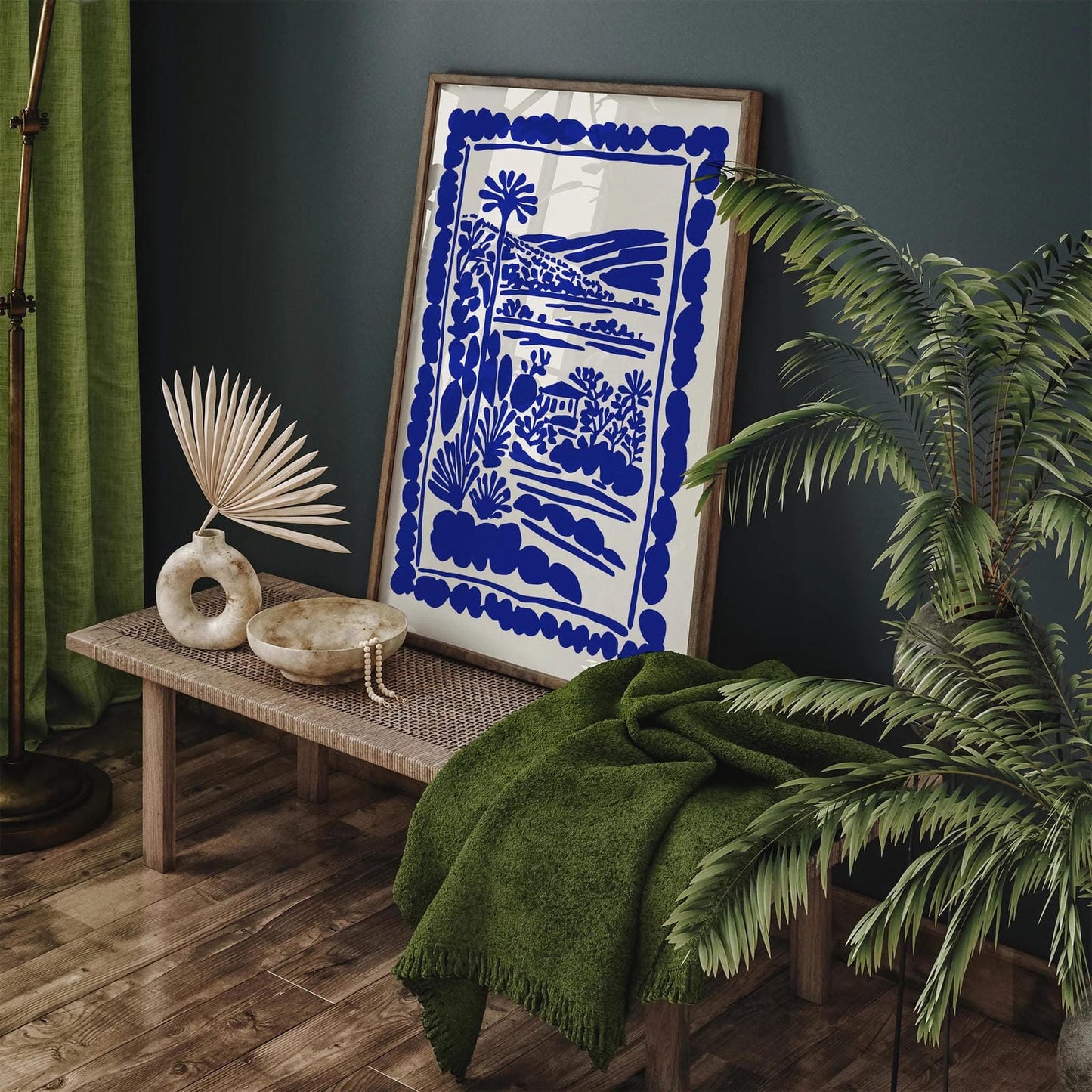 Blue Ink Wall Art – Travel Scenic Poster