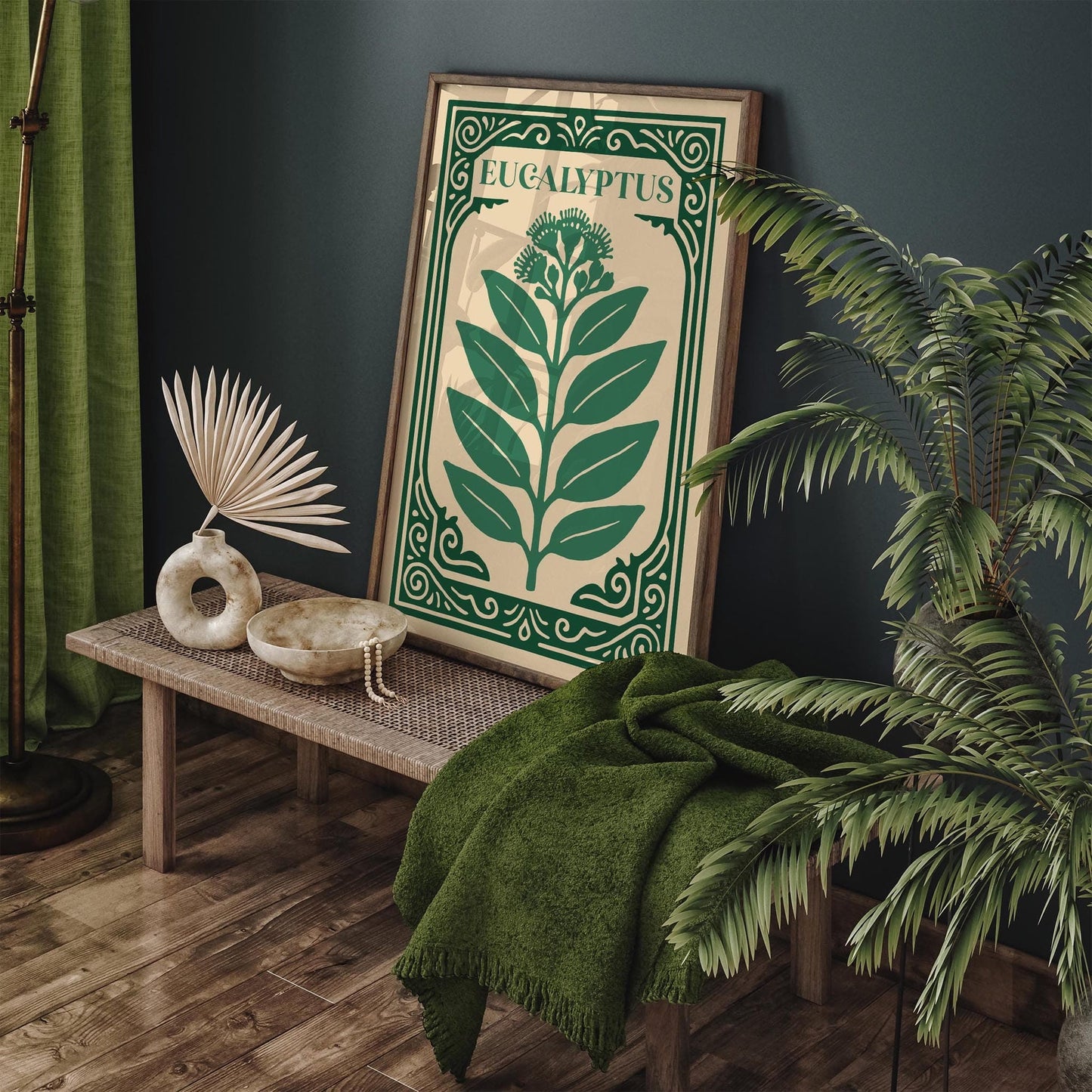 Eucalyptus Green Poster - Nature Rococo Revival Print