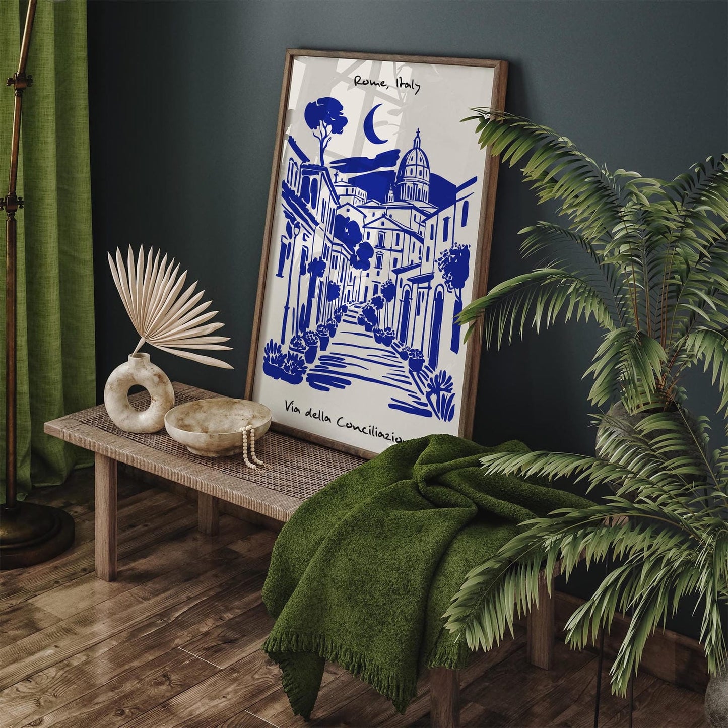 Rome Italy Blue Cityscape Poster