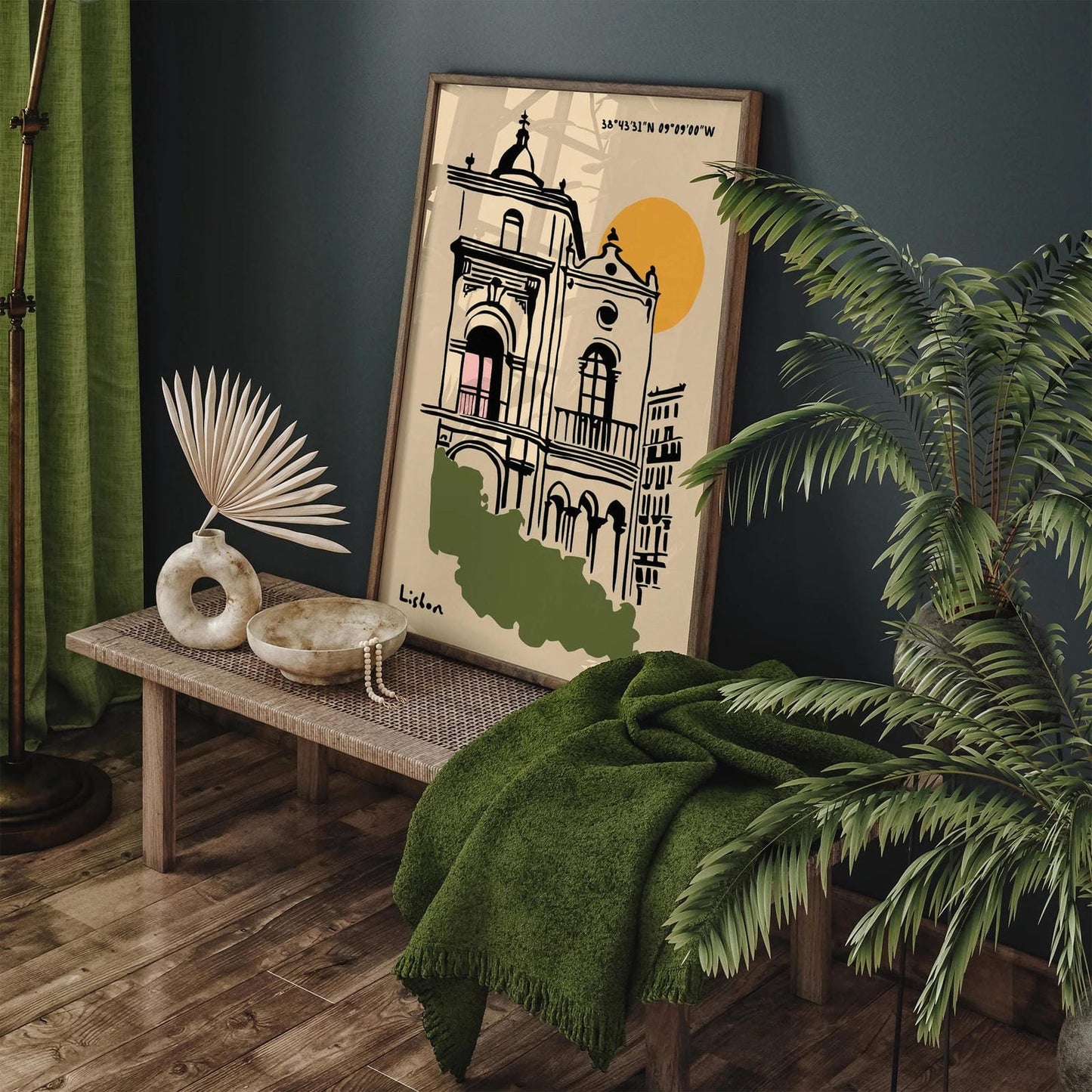 Lisbon Travel Poster Print – Romantic Portugal Wall Art