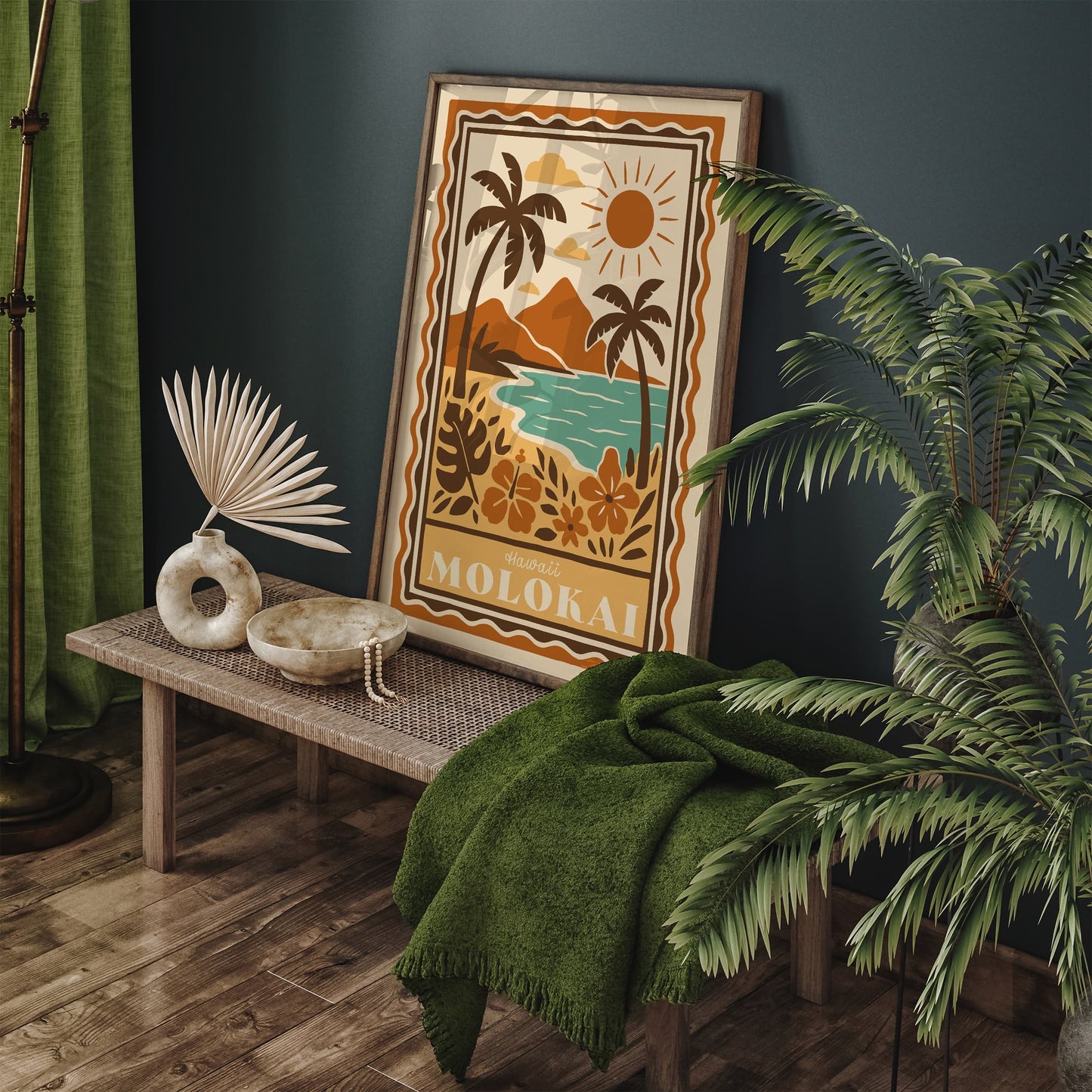 Bohemian Hawaii Print - Molokai Travel Art