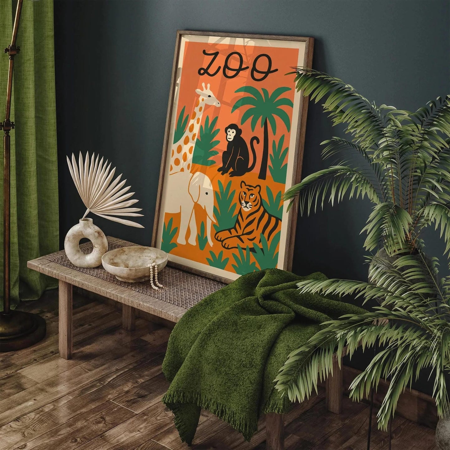 Retro Zoo Poster – Kids Room Wall Art
