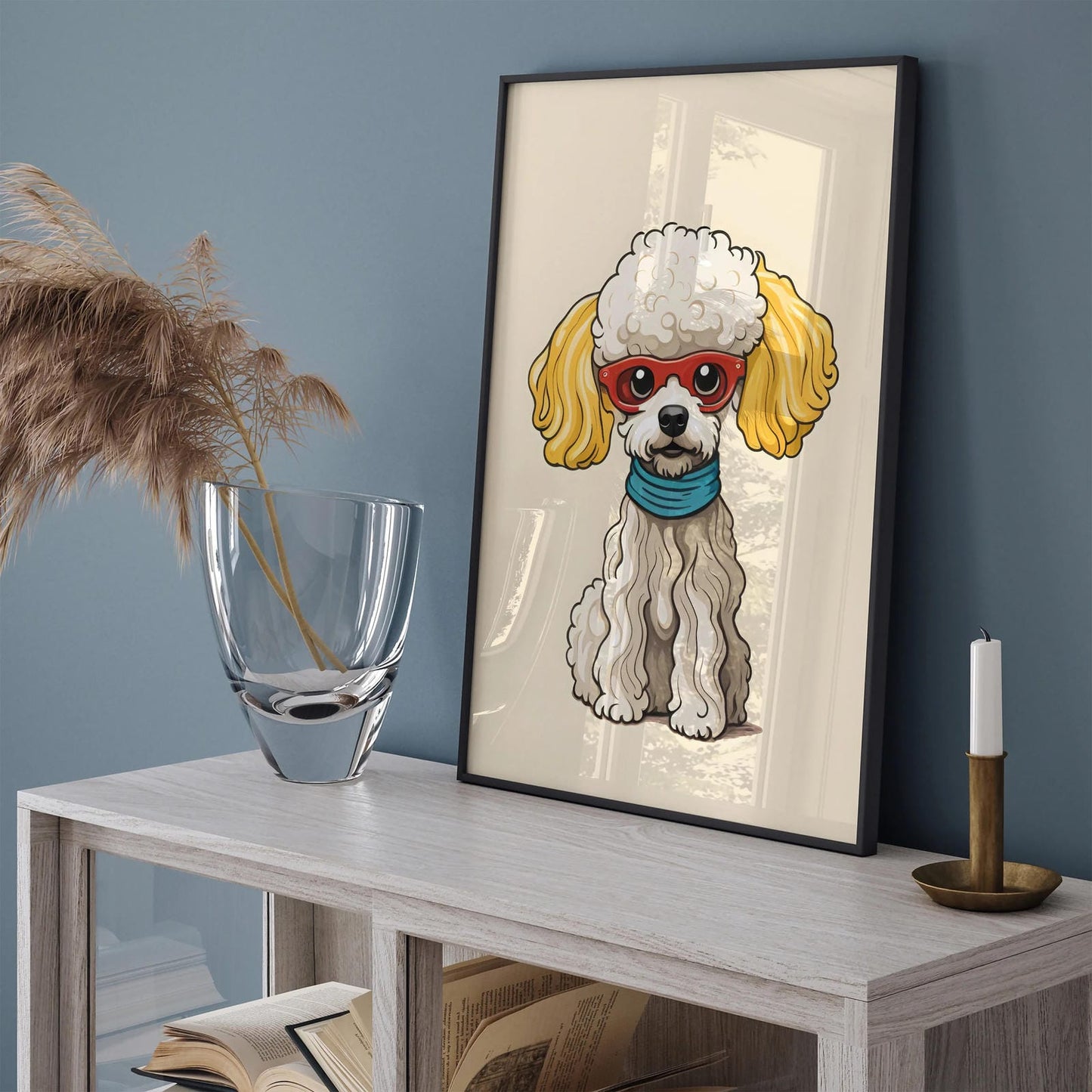 Funny Little Poodle Dog Art Kids Room Decor