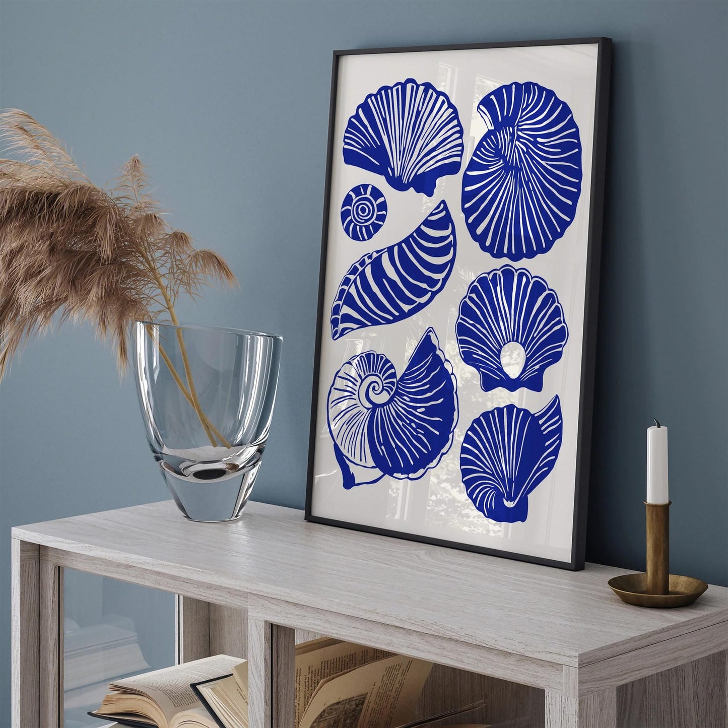 Sea Shells Club Blue Poster
