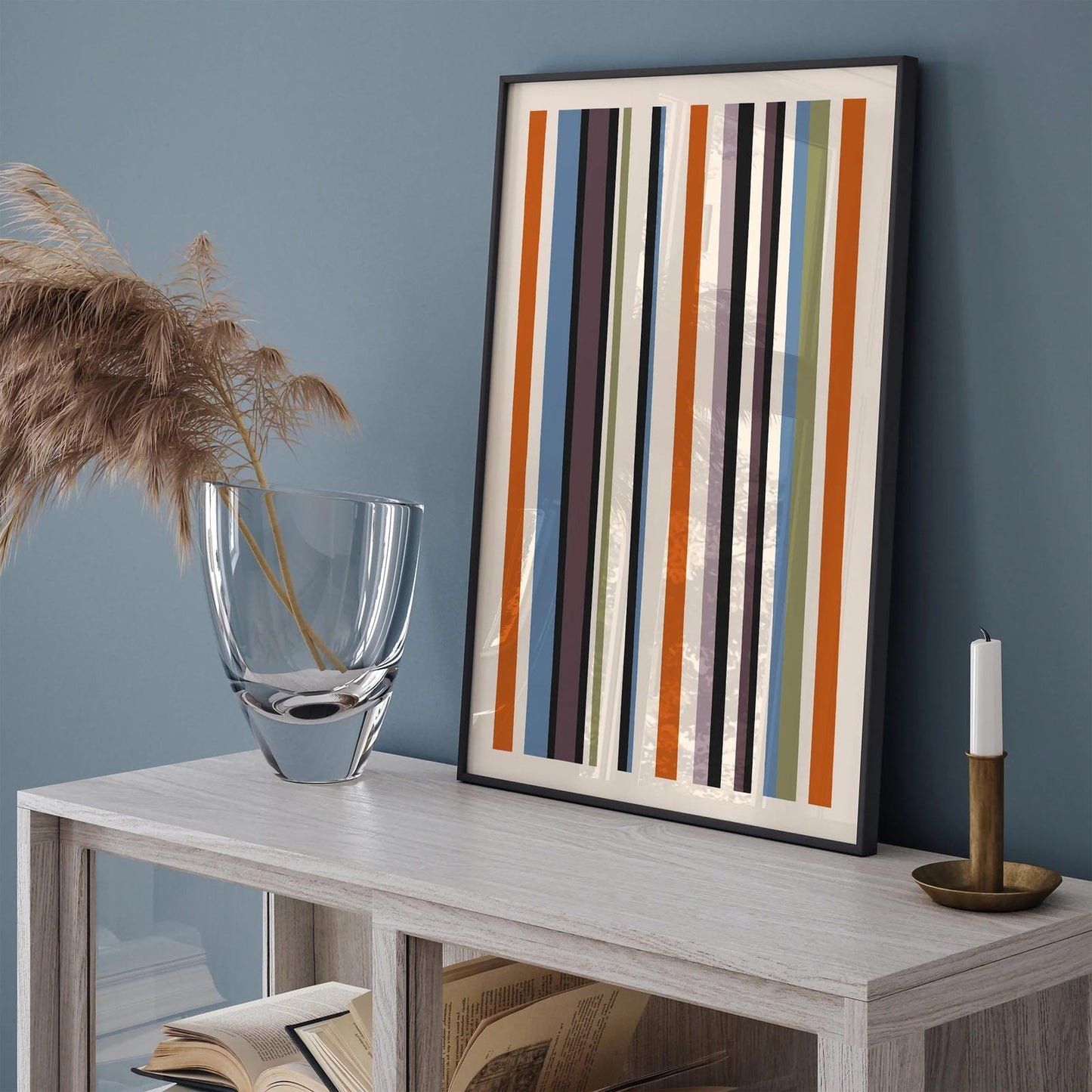 Retro Striped Abstract Art Print