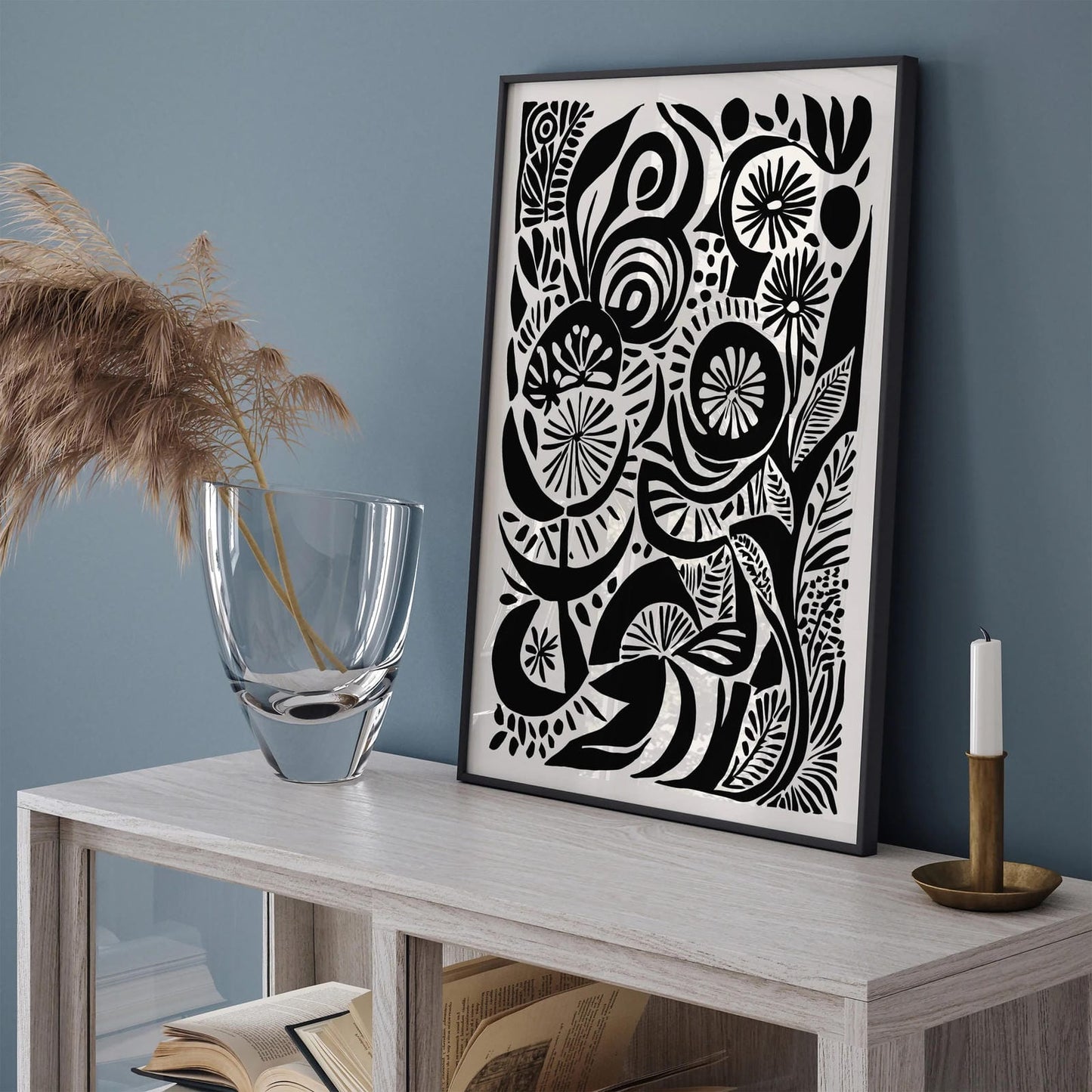 Contemporary Black & White Abstract Art Print