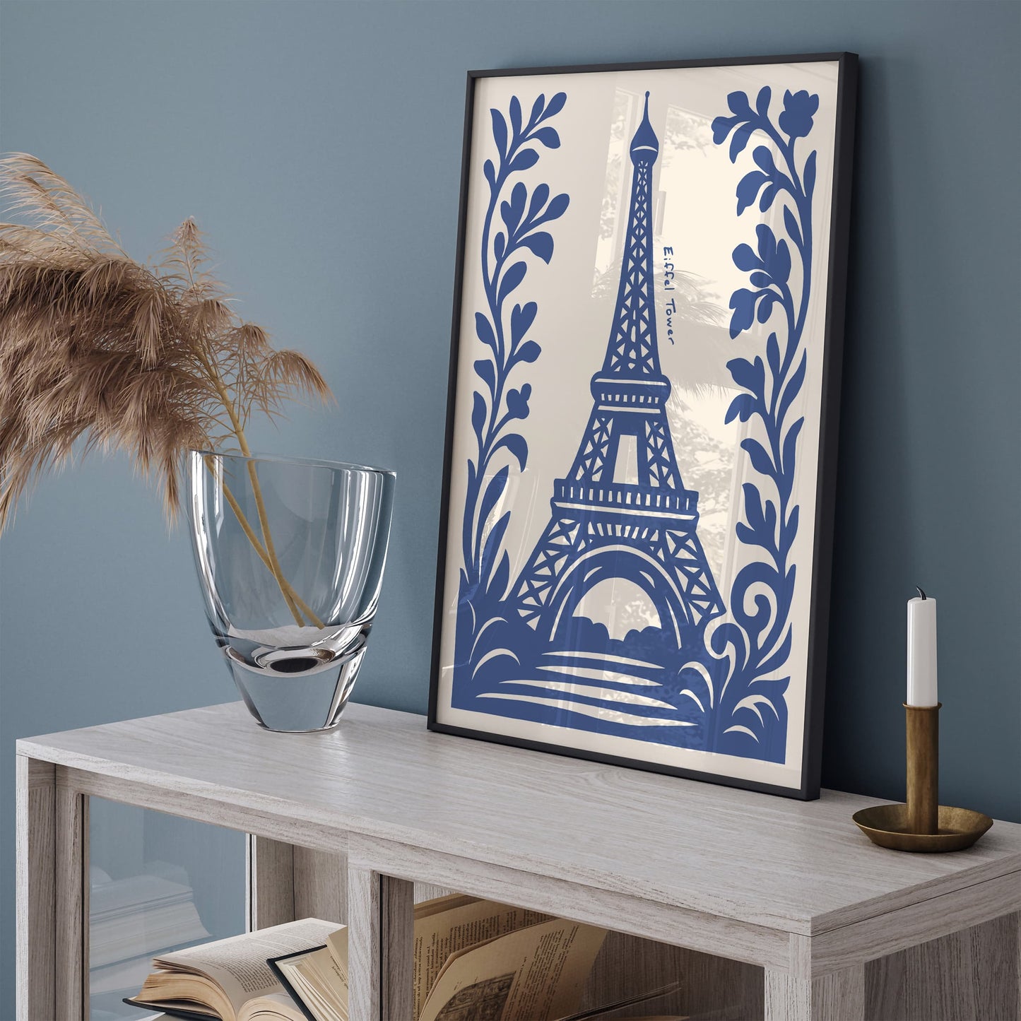 Eiffel Tower Blue Paris Art Print