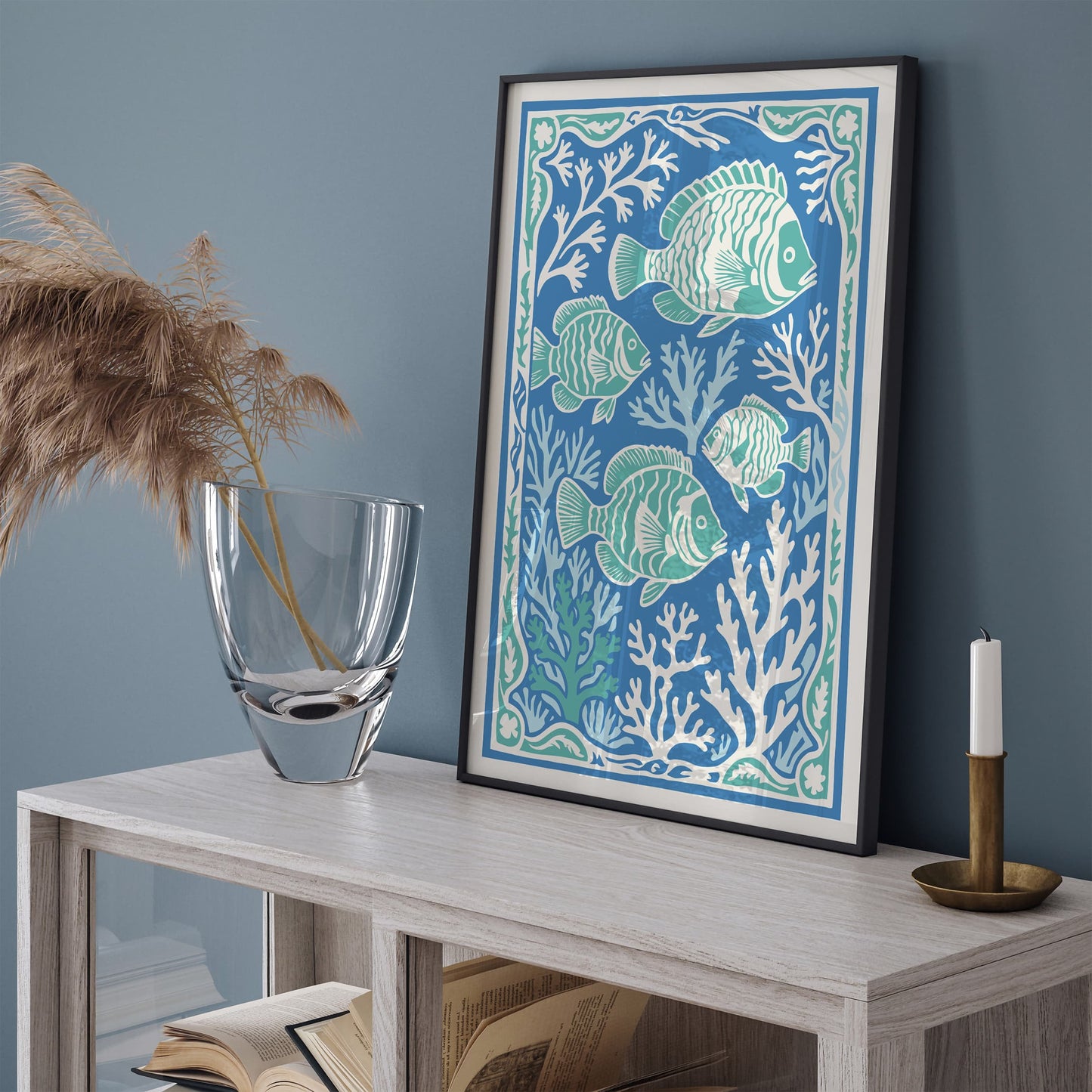 Nautical Fish Rococo Style Print