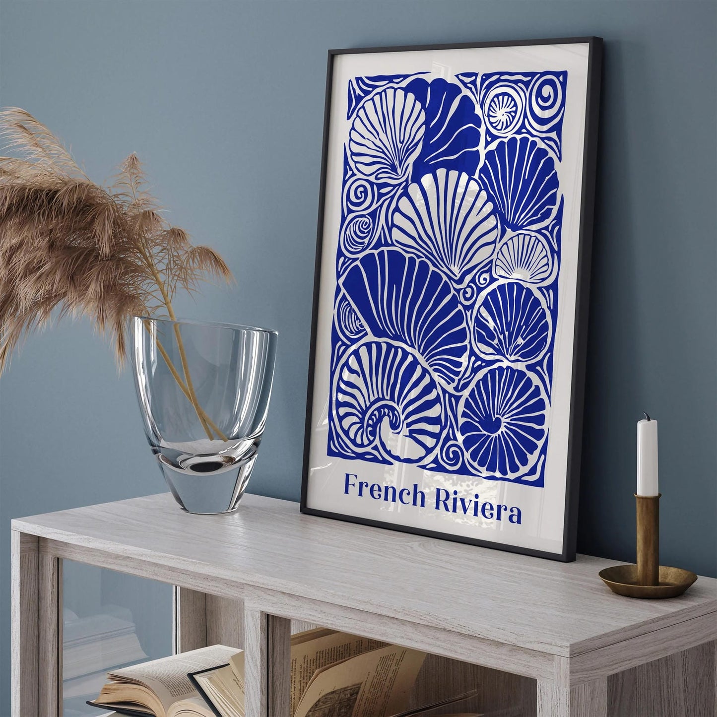 French Riviera Nautical Blue Poster 2025