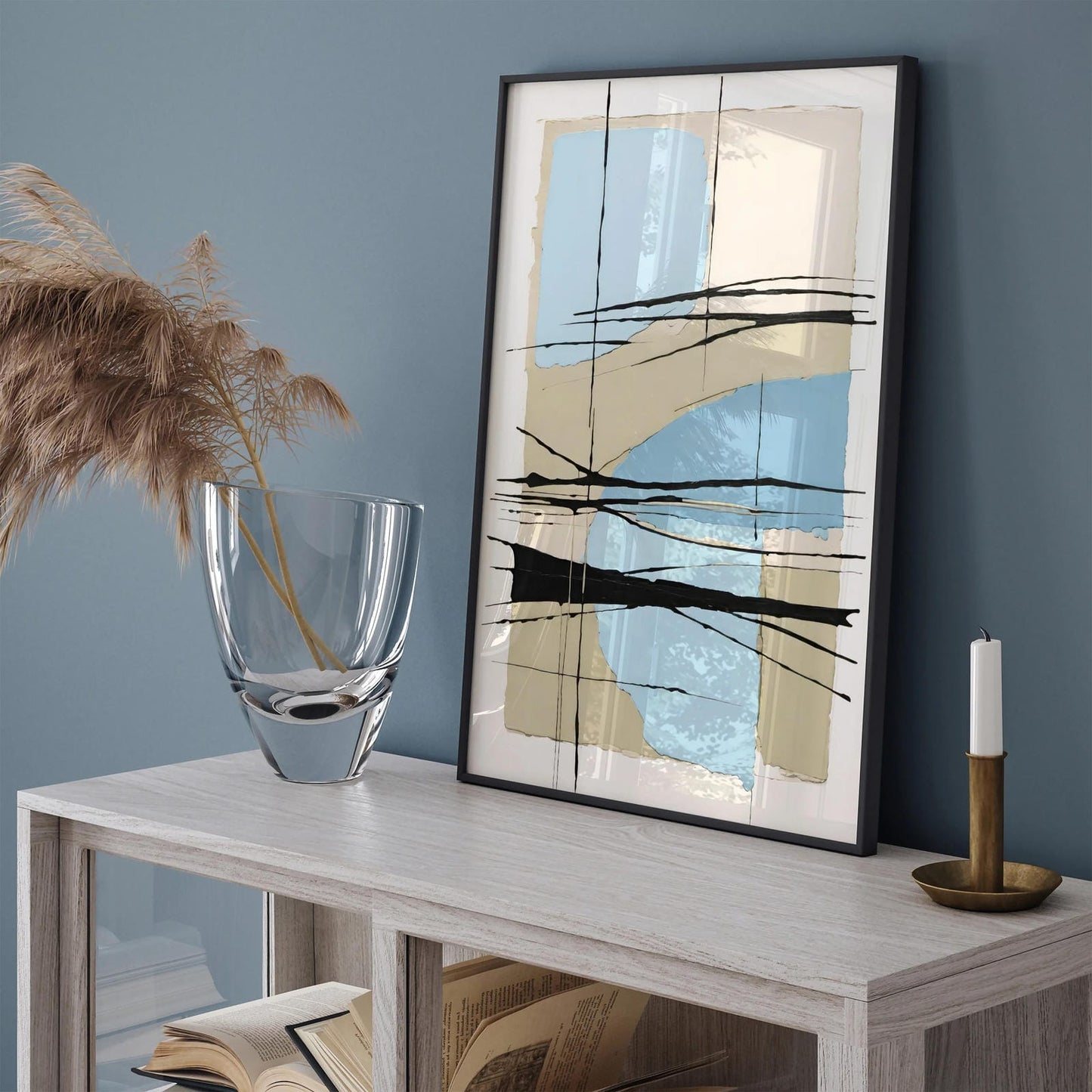 Blue Abstract Wall Art for Trendy Interiors 2024