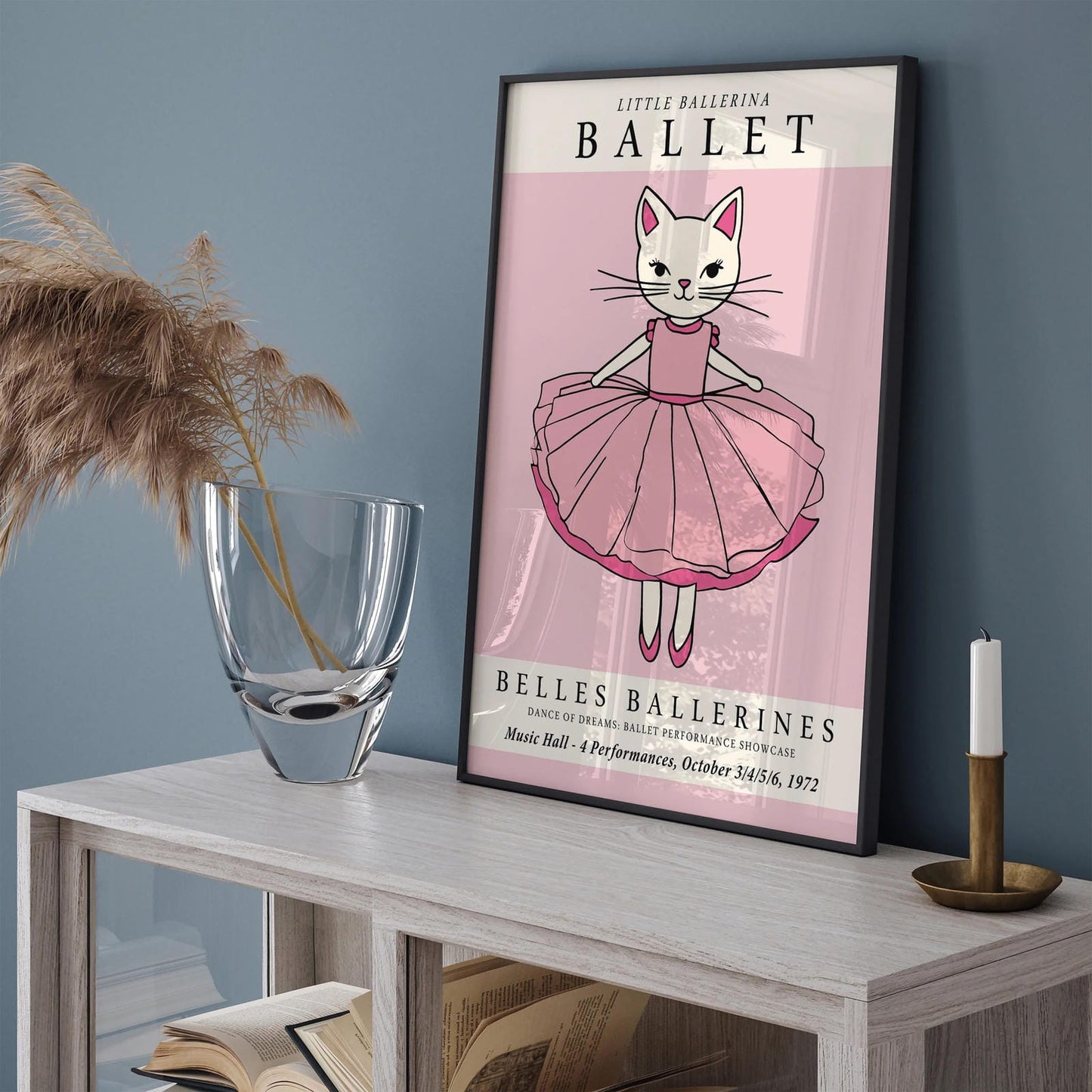 Little Ballerina Pink Cat Poster