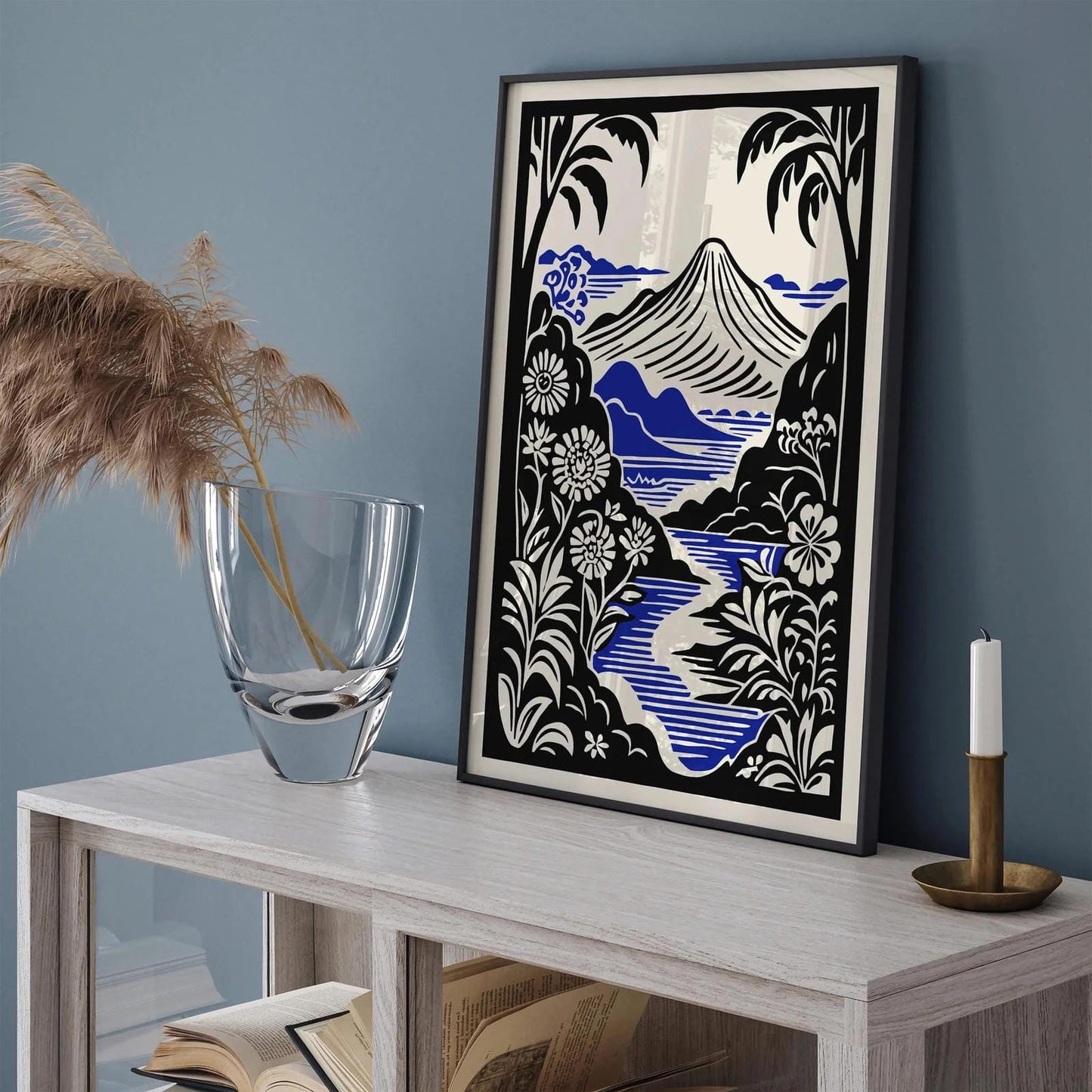 Thailand Landscape Poster – Black & White Wall Art