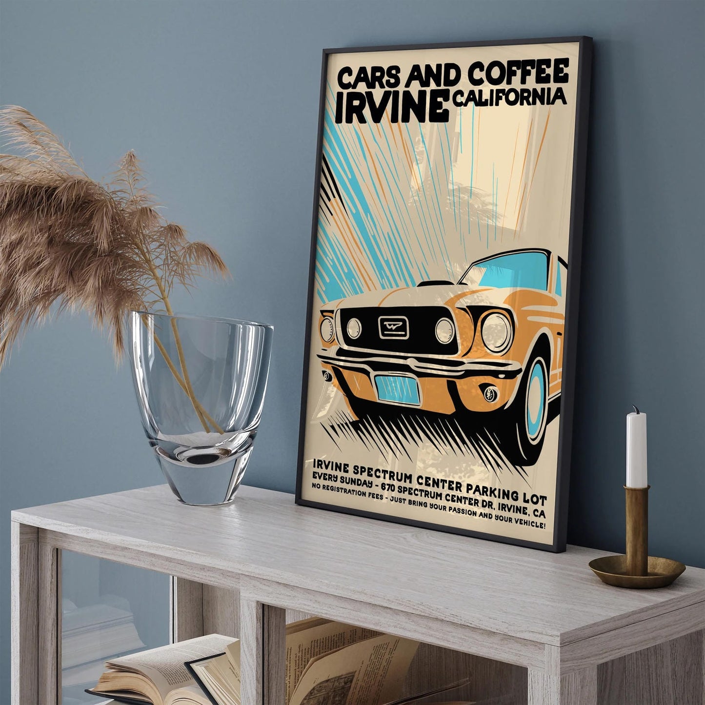 Cars And Coffee Retro California Poster