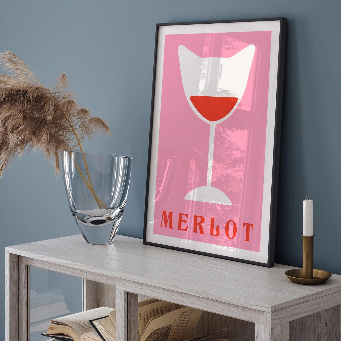 Pink Merlot Mid Century Modern Print
