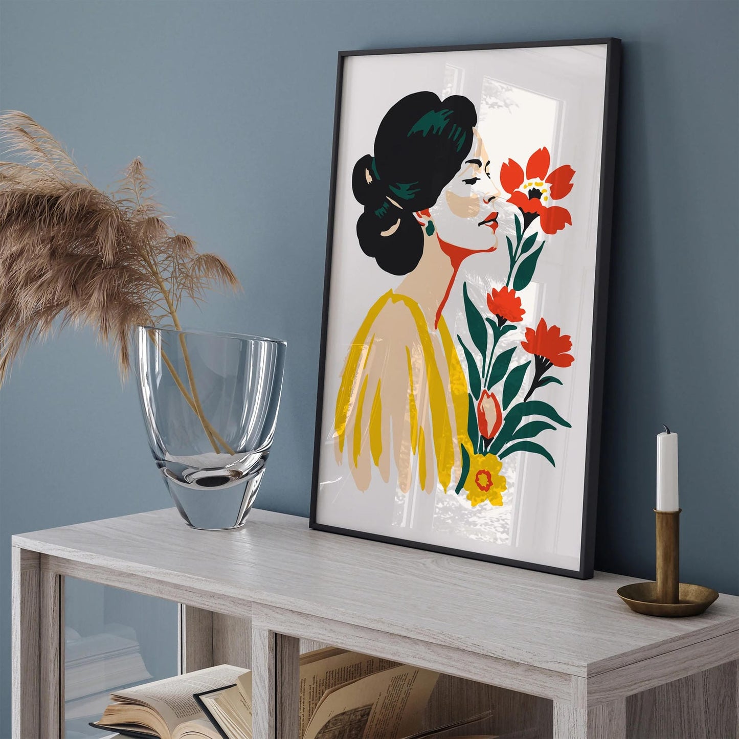 Woman with Flowers Wall Art