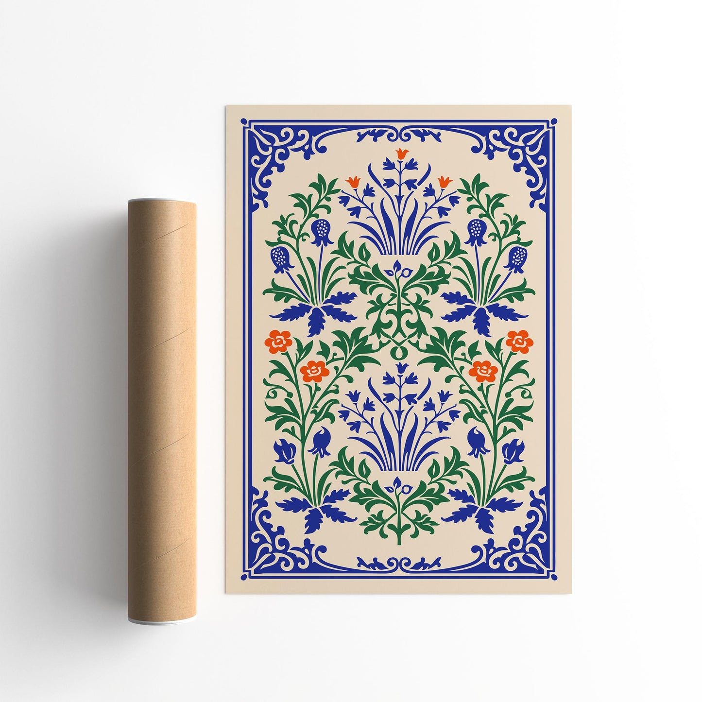 Rustic Folk Floral Wall Art Print
