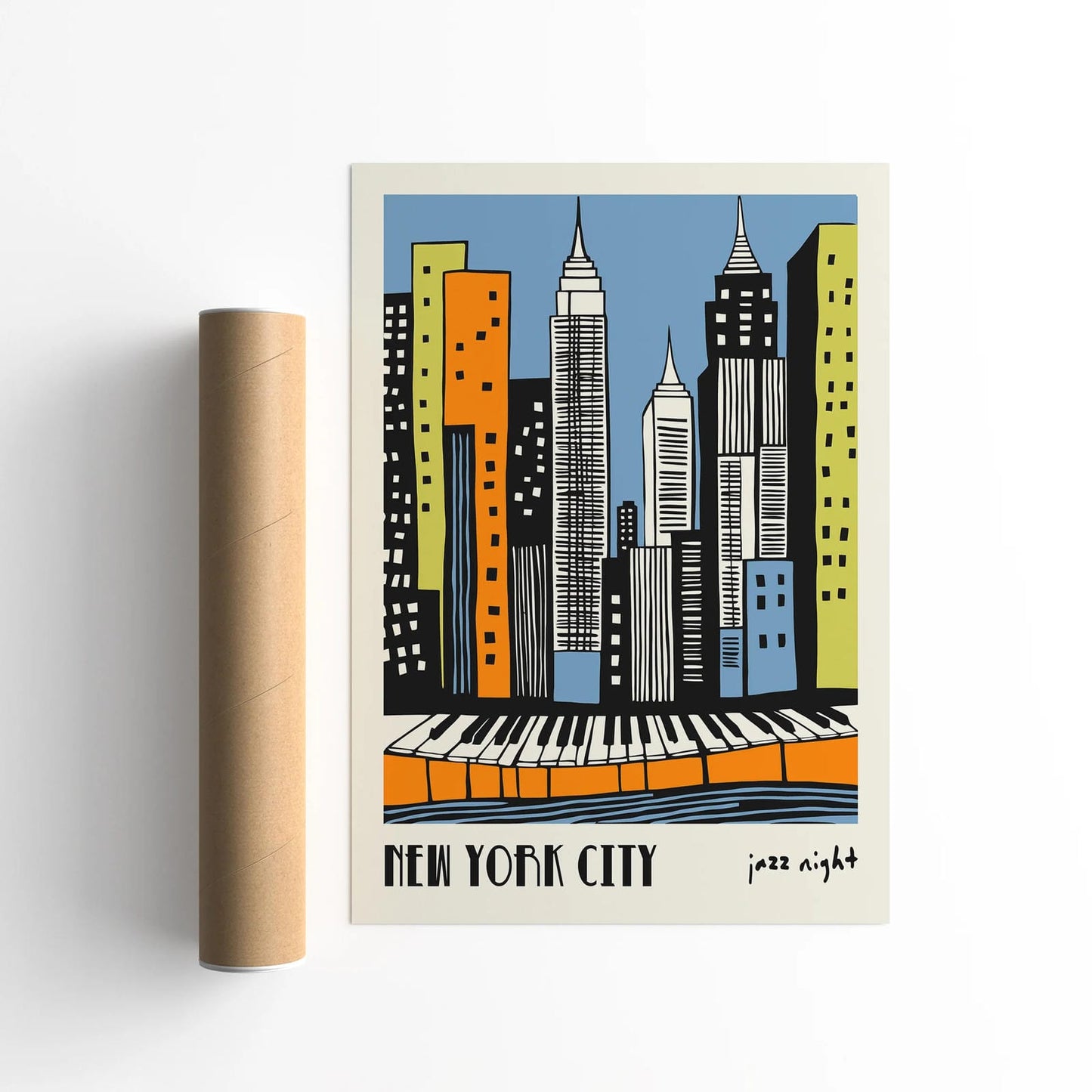 New York City Jazz Night Music Poster
