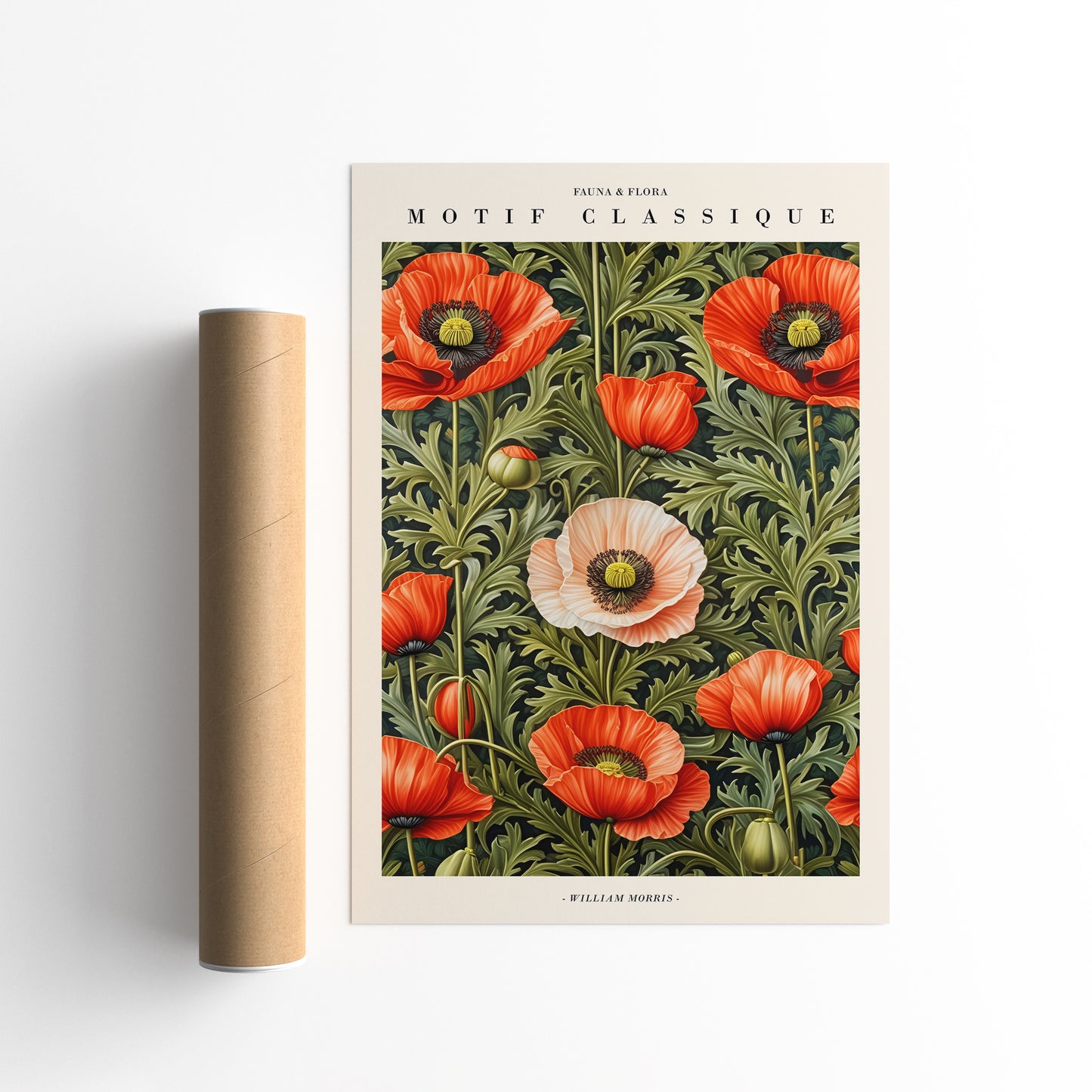 William Morris Poppy Garden Poster