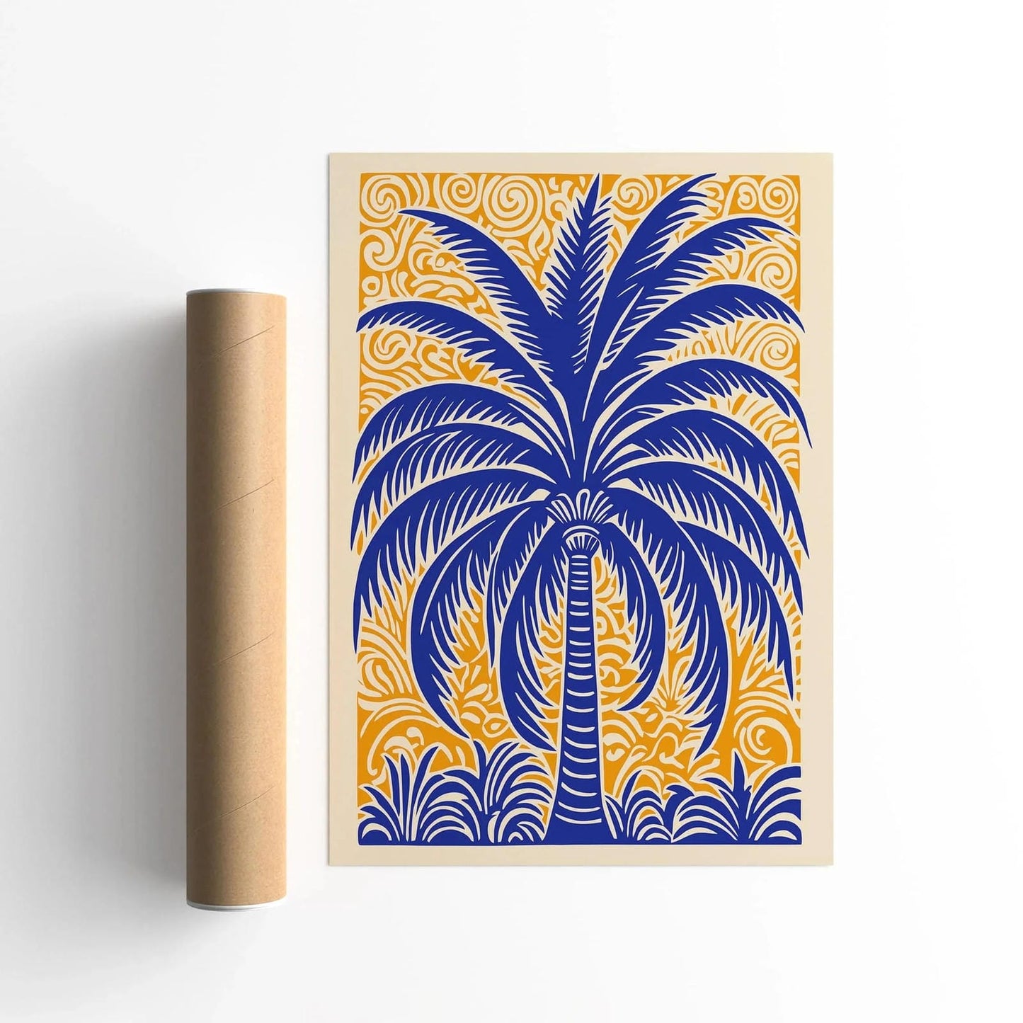 Blue Big Palm Tree Wall Art Decor