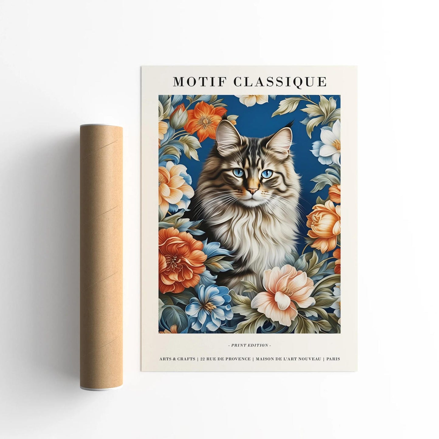 Maine Coon Cat Blue Poster