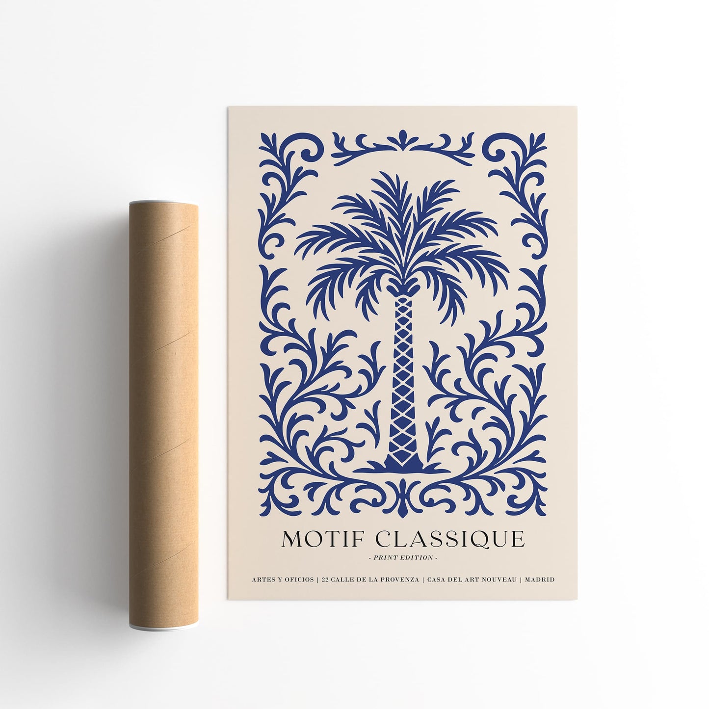 Blue Palm Tree Poster - Classic Tropical Wall Art