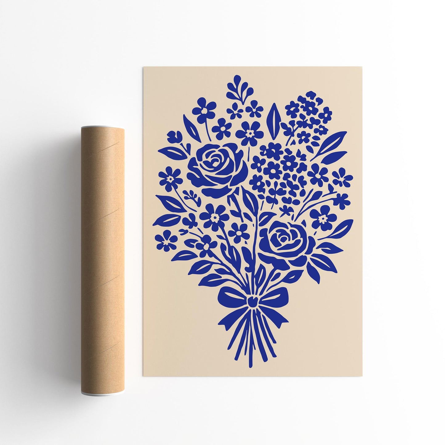Blue Bouquet of Flowers Poster