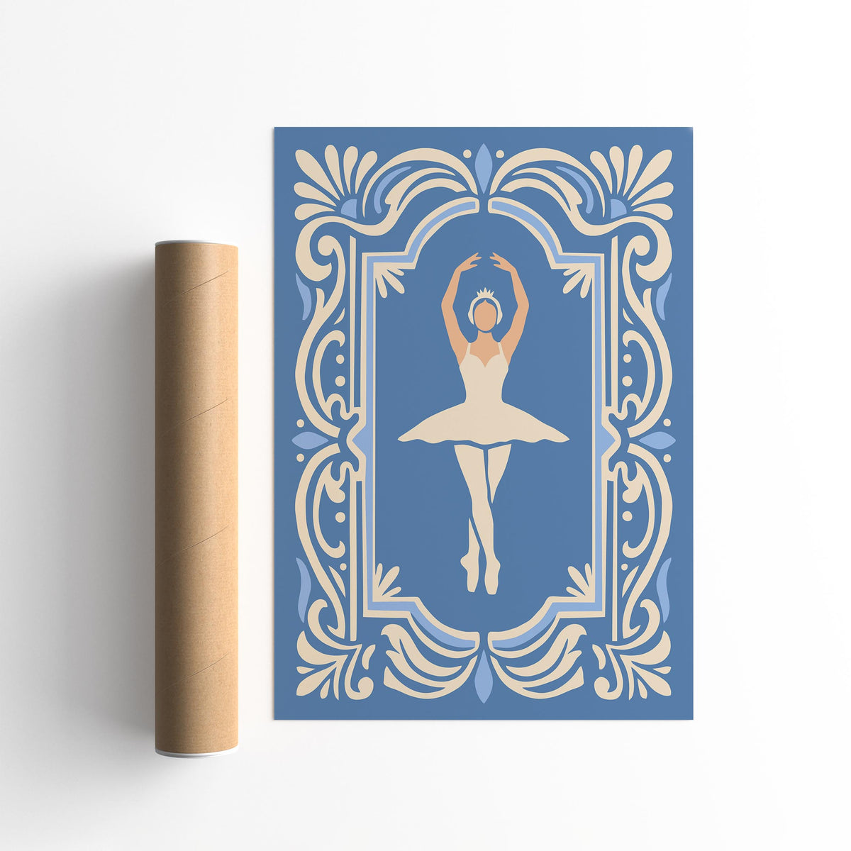 Swan Lake Ballet Poster – Blue Ballerina Art