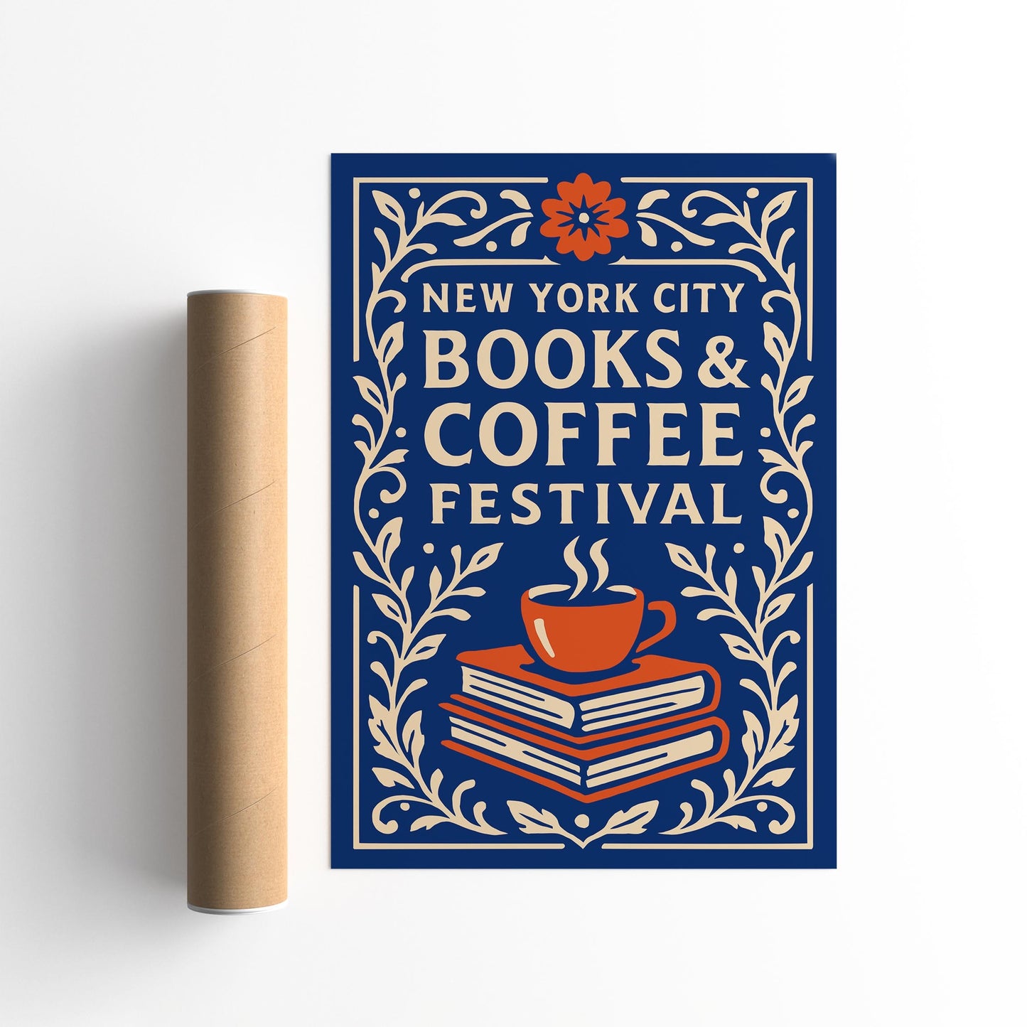 NYC Books and Coffee Festival Blue Poster