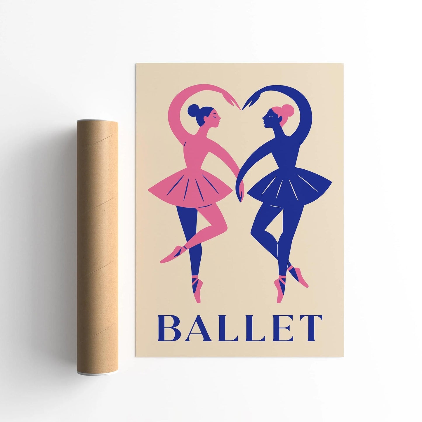 Ballet Poster Two Dancers in Heart Shape Print