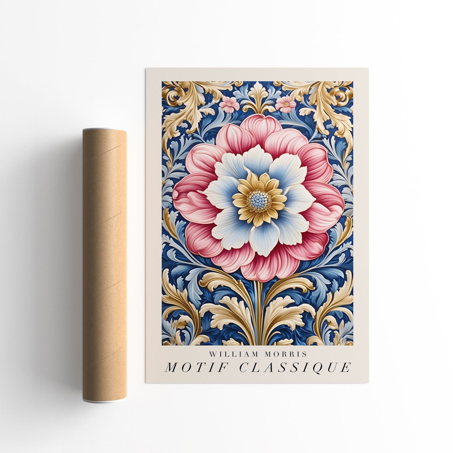 Blue and Pink William Morris Wall Art