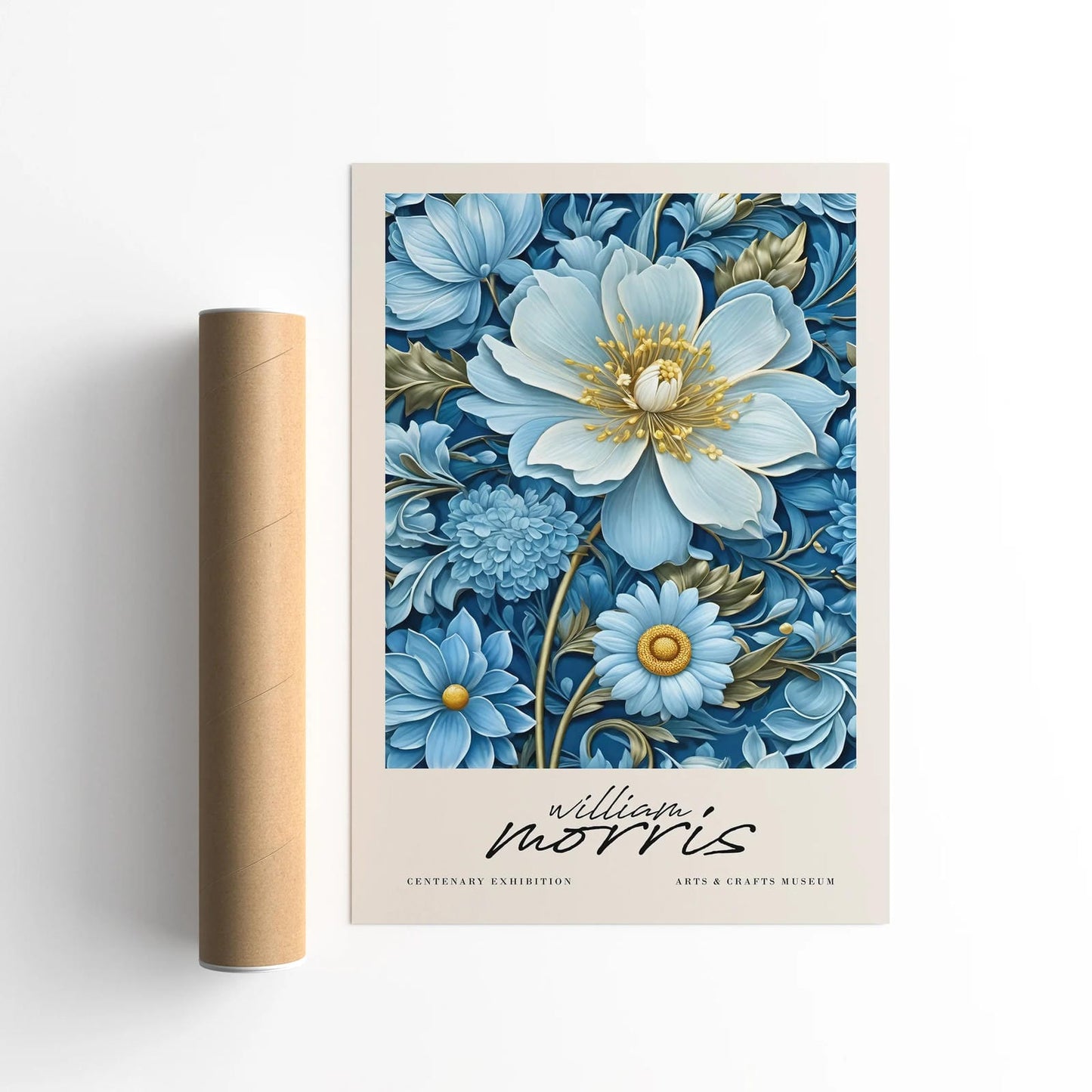 Blue Floral W. Morris Inspired Wall Art