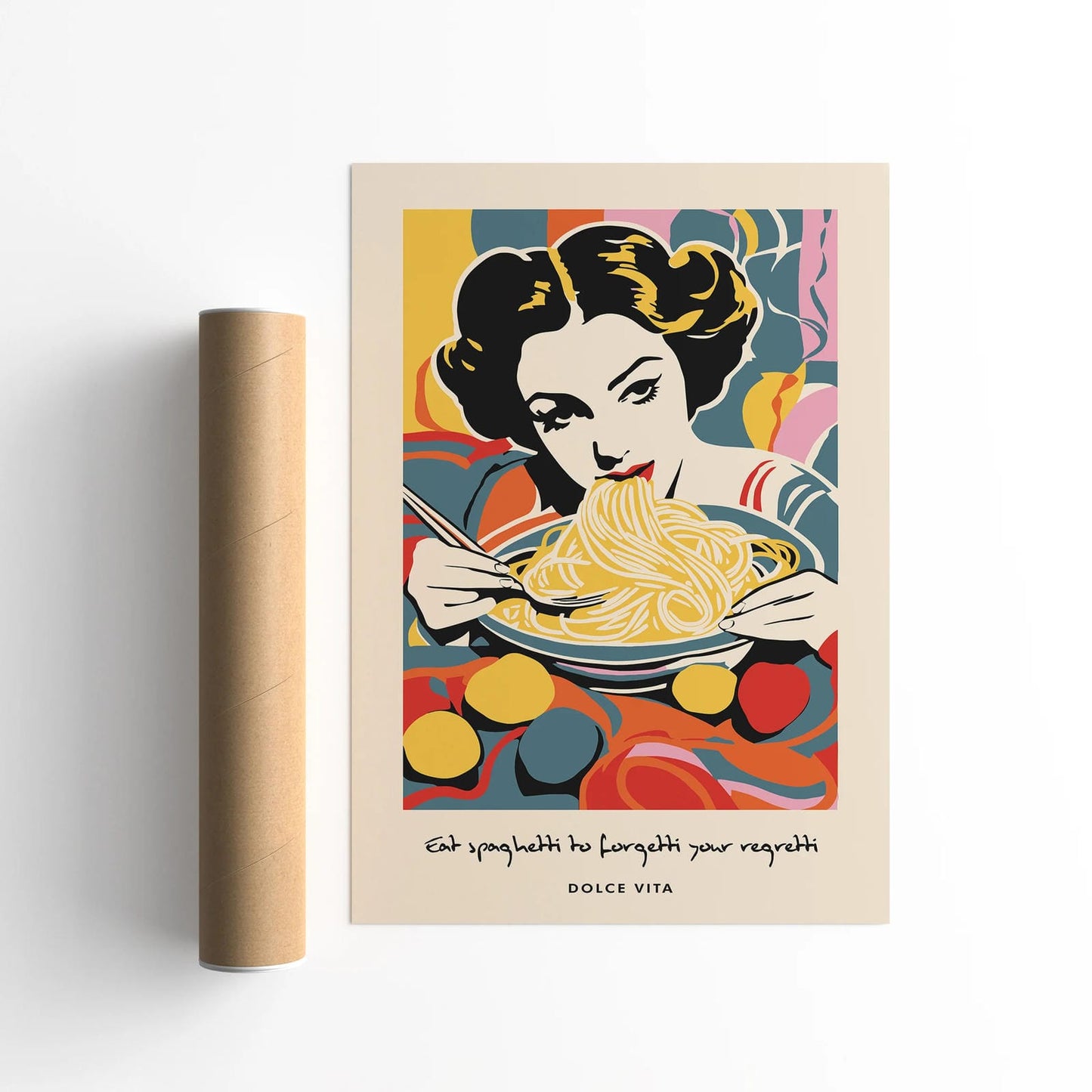 Spaghetti Quote Print - Dolce Vita Poster