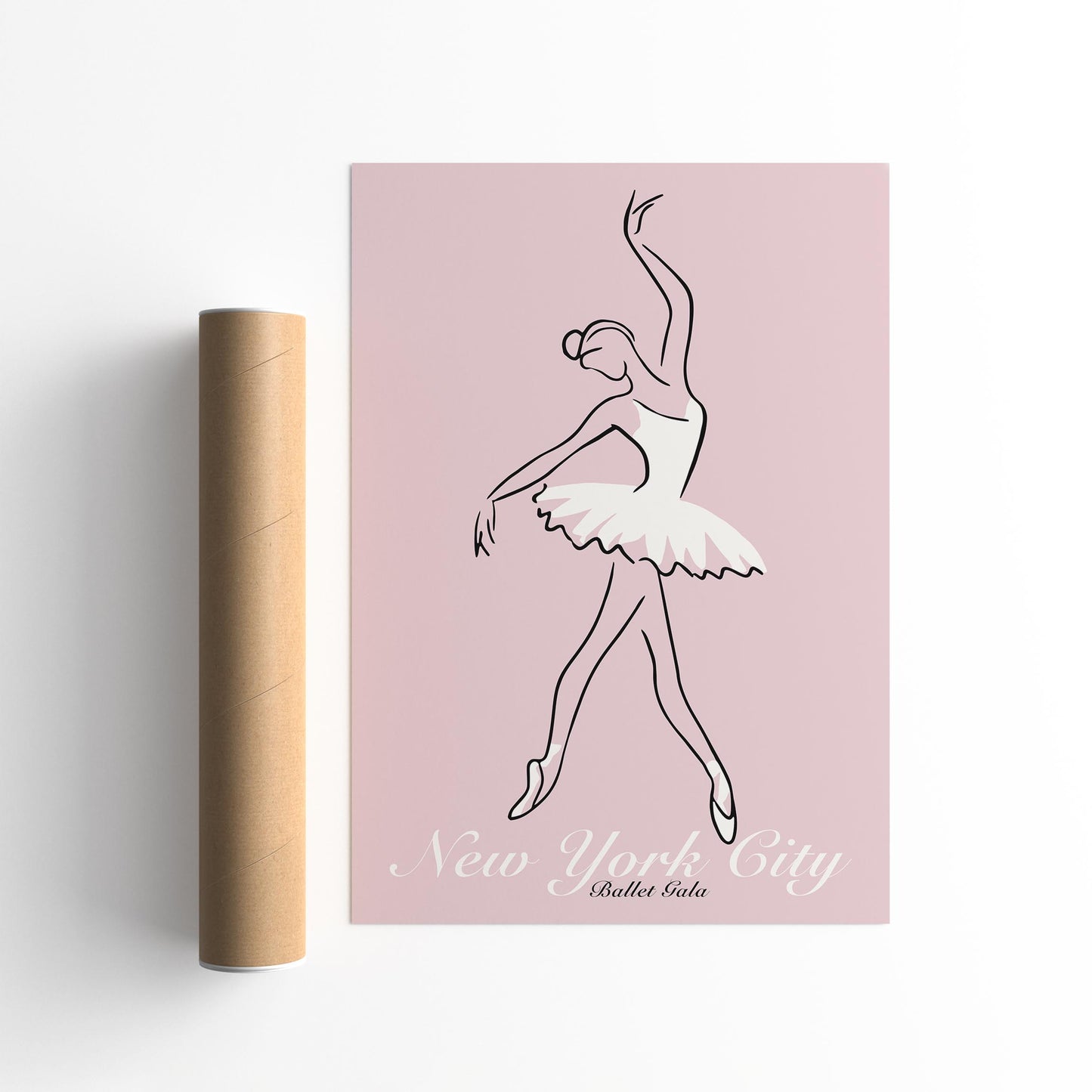 New York City Ballet Gala Poster - Pink Ballerina Wall Art