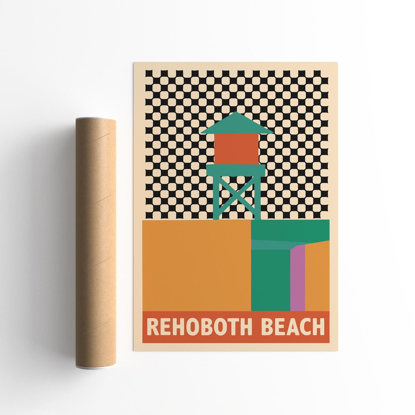 Rehoboth Beach Poster - Retro Travel Wall Art Print