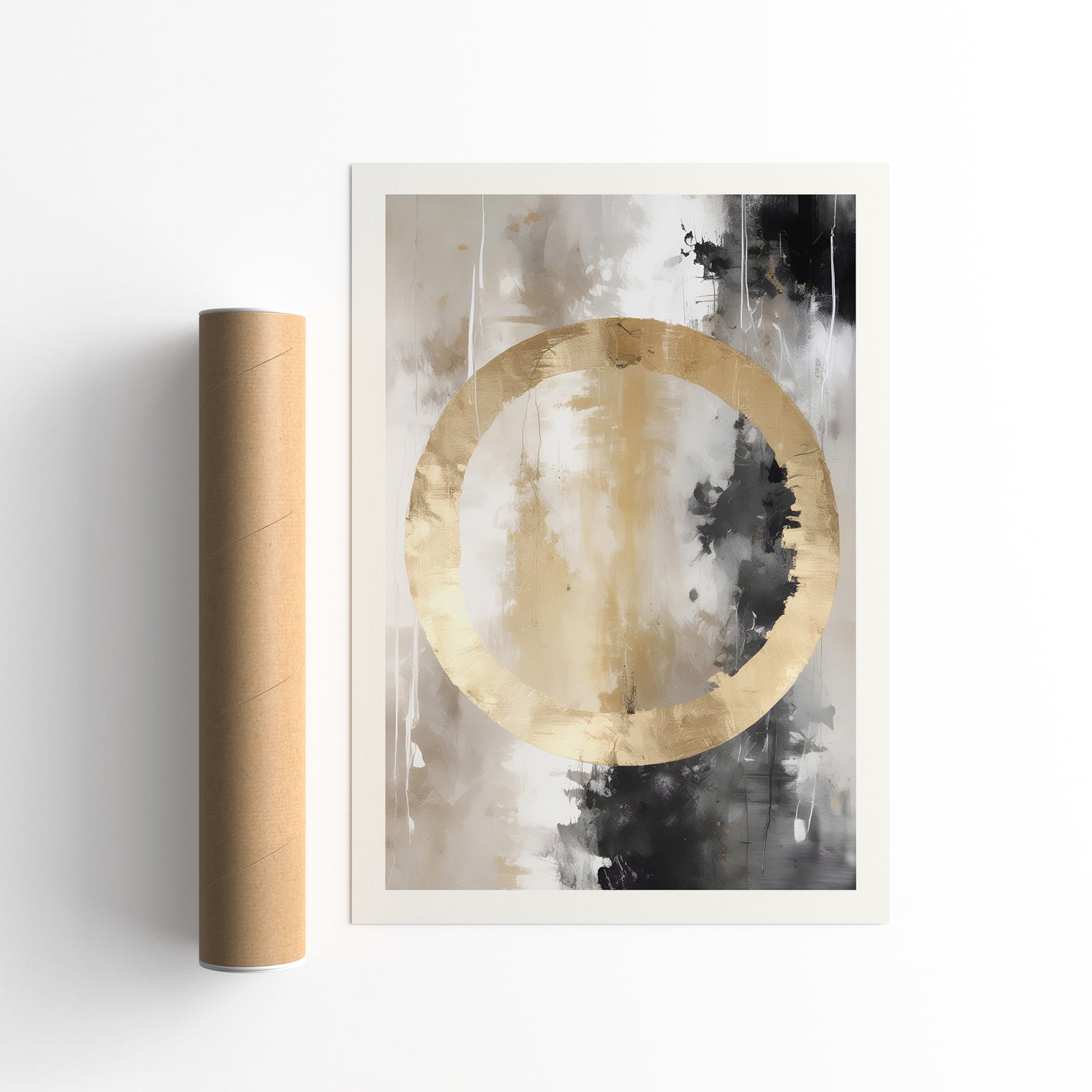 Golden Whispers Abstract Wall Art