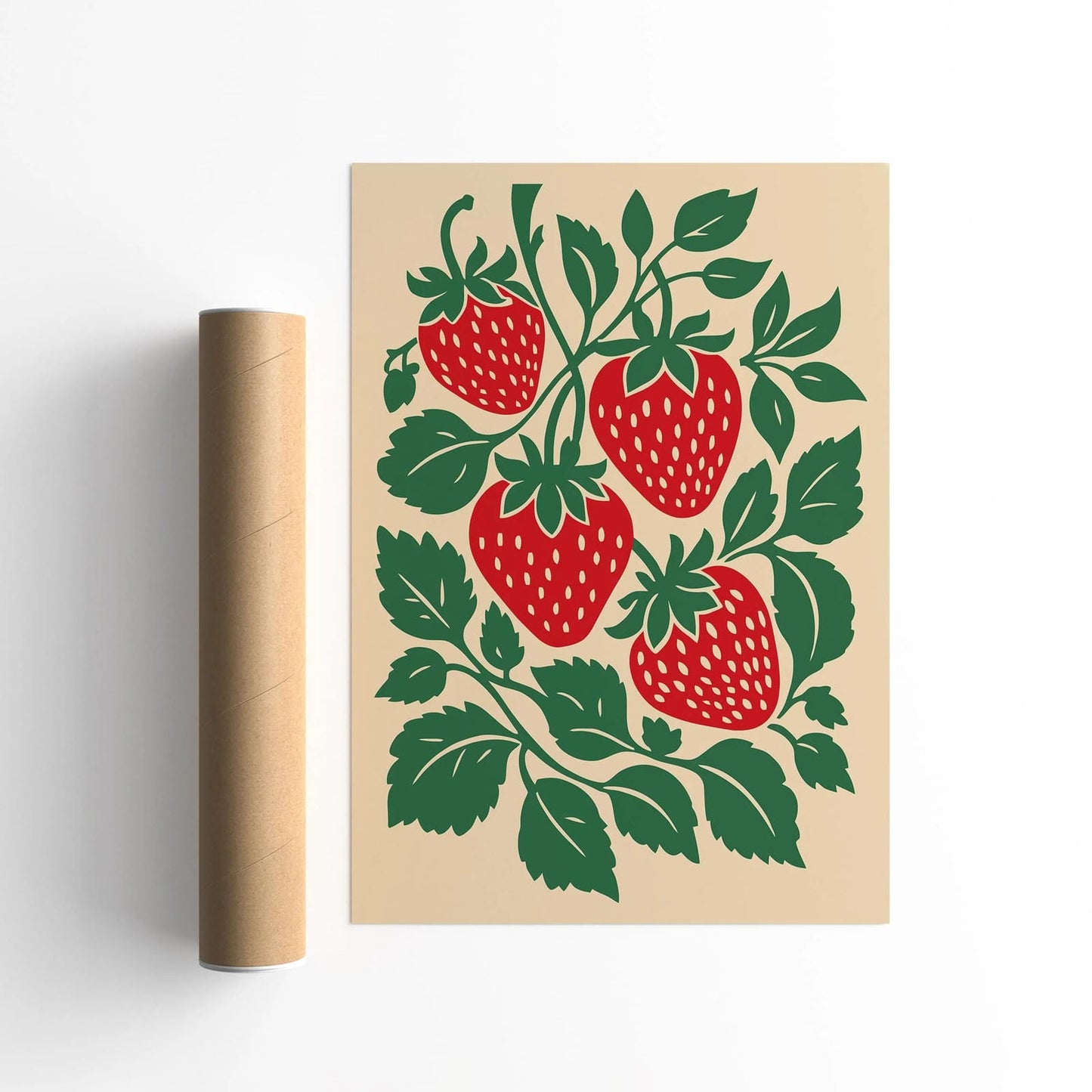Rustic Strawberries Poster