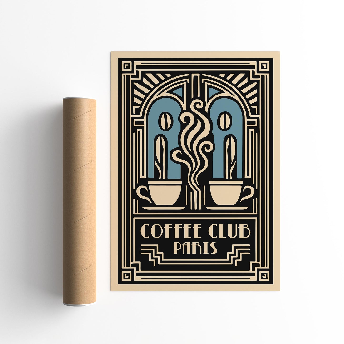 Coffee Club Paris Poster - Art Deco Cafe Wall Decoration