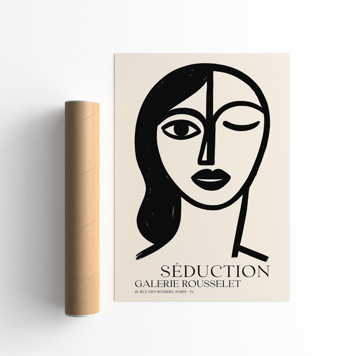 Seduction Black Ink Woman – French Chic Wall Art Print