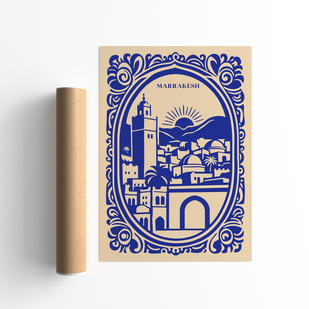 Blue Marrakesh Morocco Travel Poster