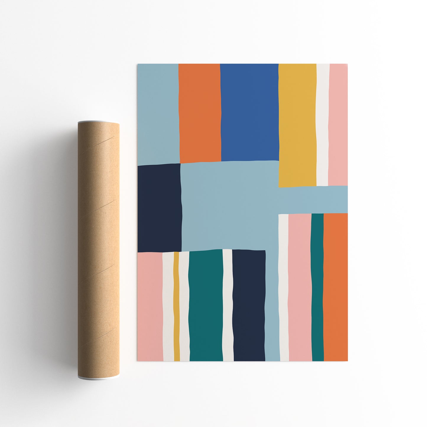 Colorful Striped Retro Wall Art