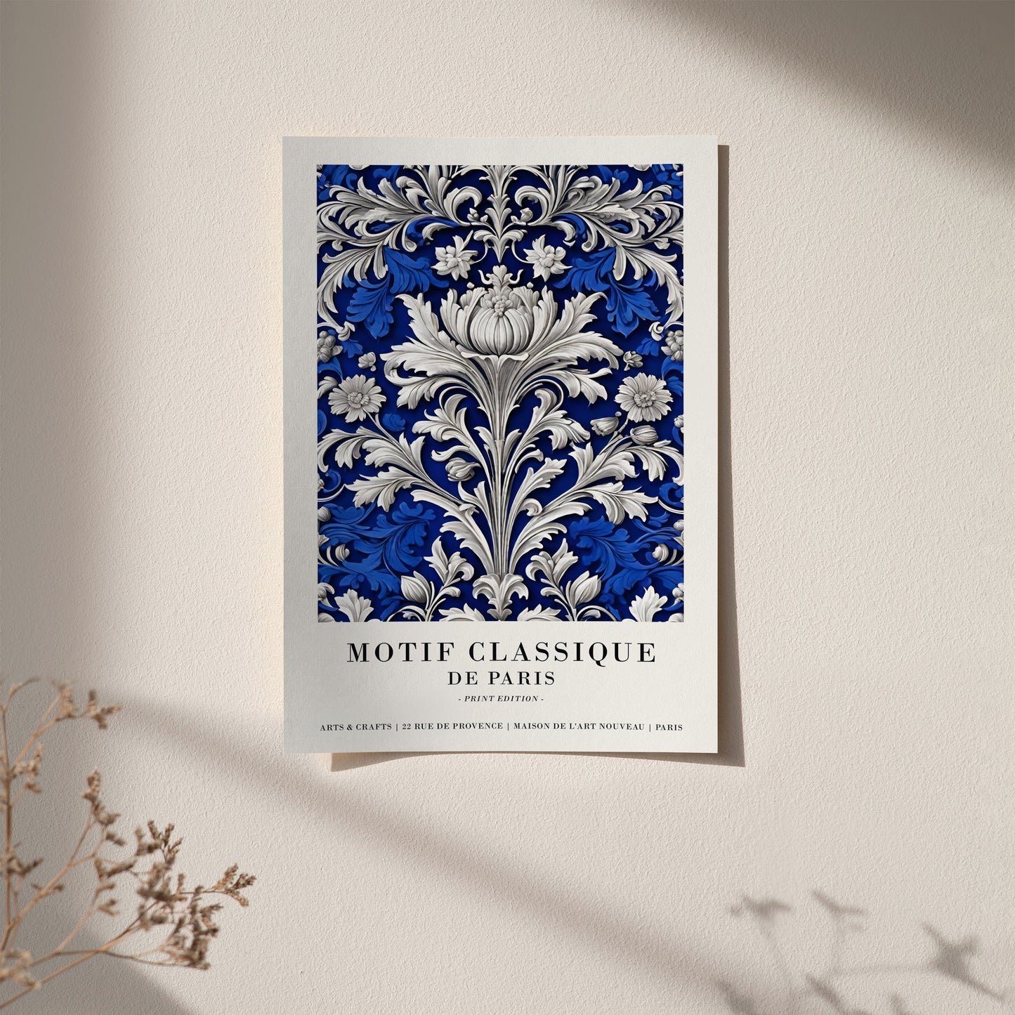 Blue Parisian Vintage Abstract Poster